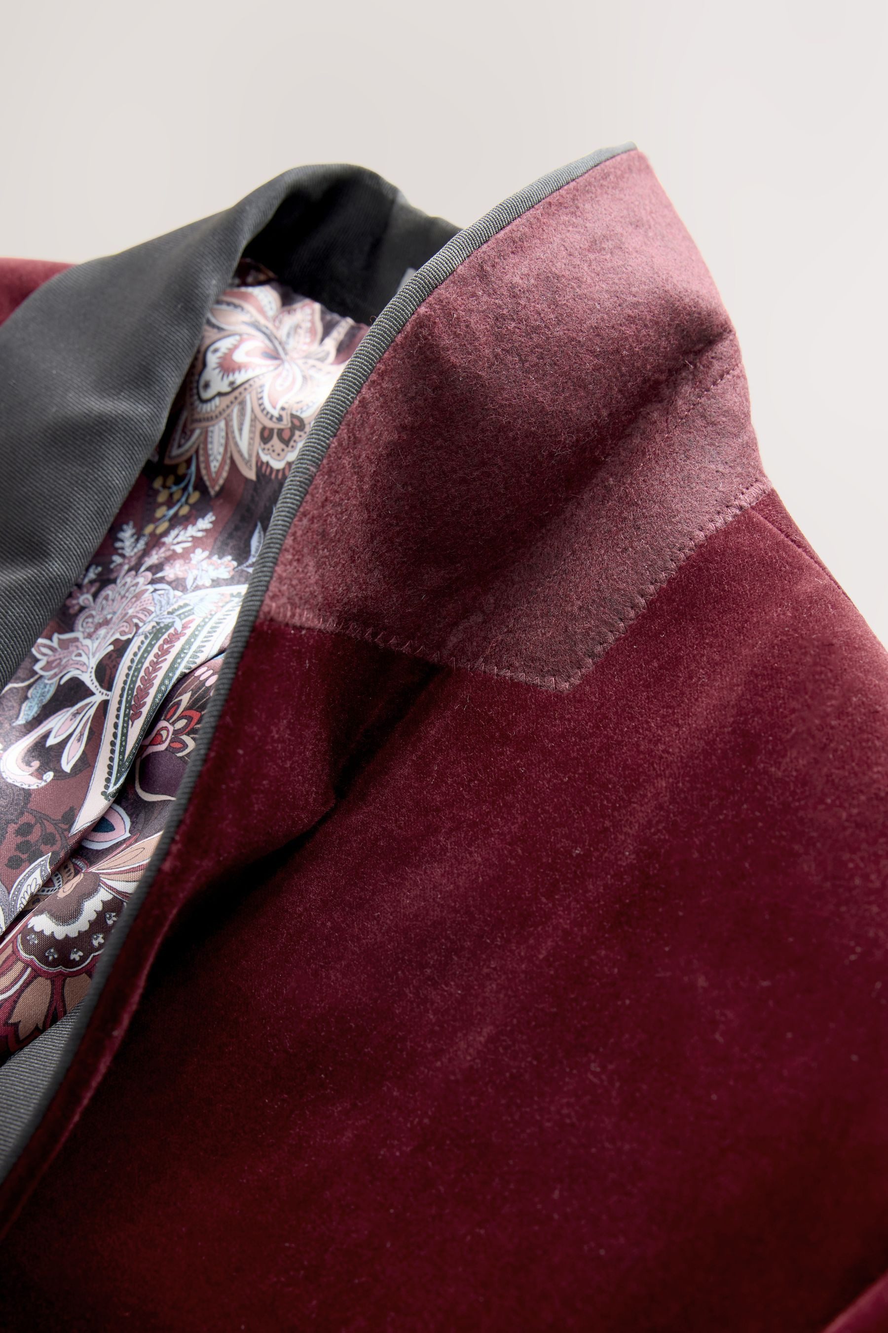 Next Jackenblazer Slim Fit Signature Samtsakko mit Schalkragen (1-tlg)