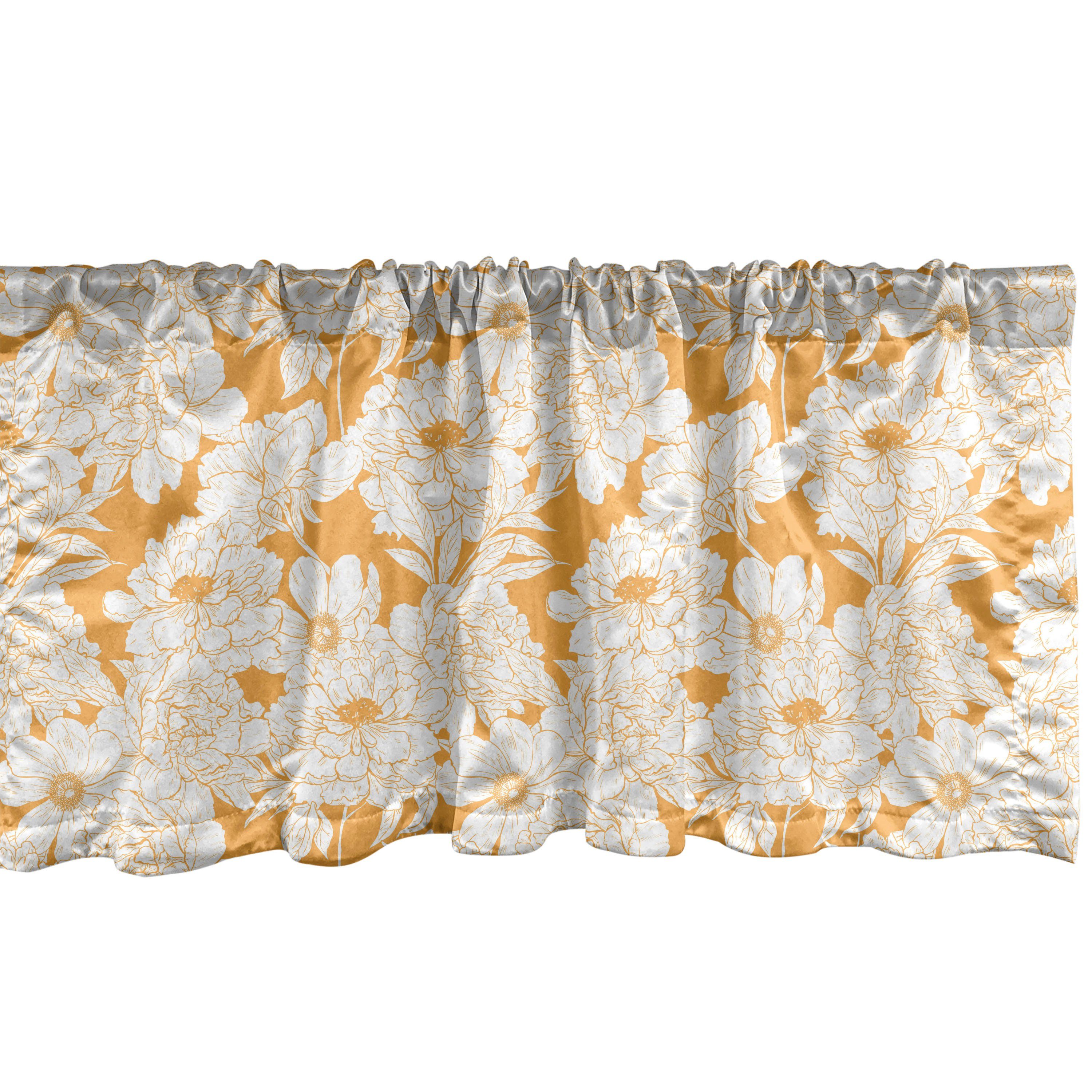 Dekor Vorhang für Küche Microfaser, mit Artikel Volant Scheibengardine Sommerzeit Blumen Abakuhaus, Schlafzimmer Garten Stangentasche,