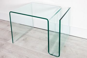 riess-ambiente Couchtisch FANTOME 50cm transparent, Wohnzimmer · eckig · Glas · mit Ablagefach