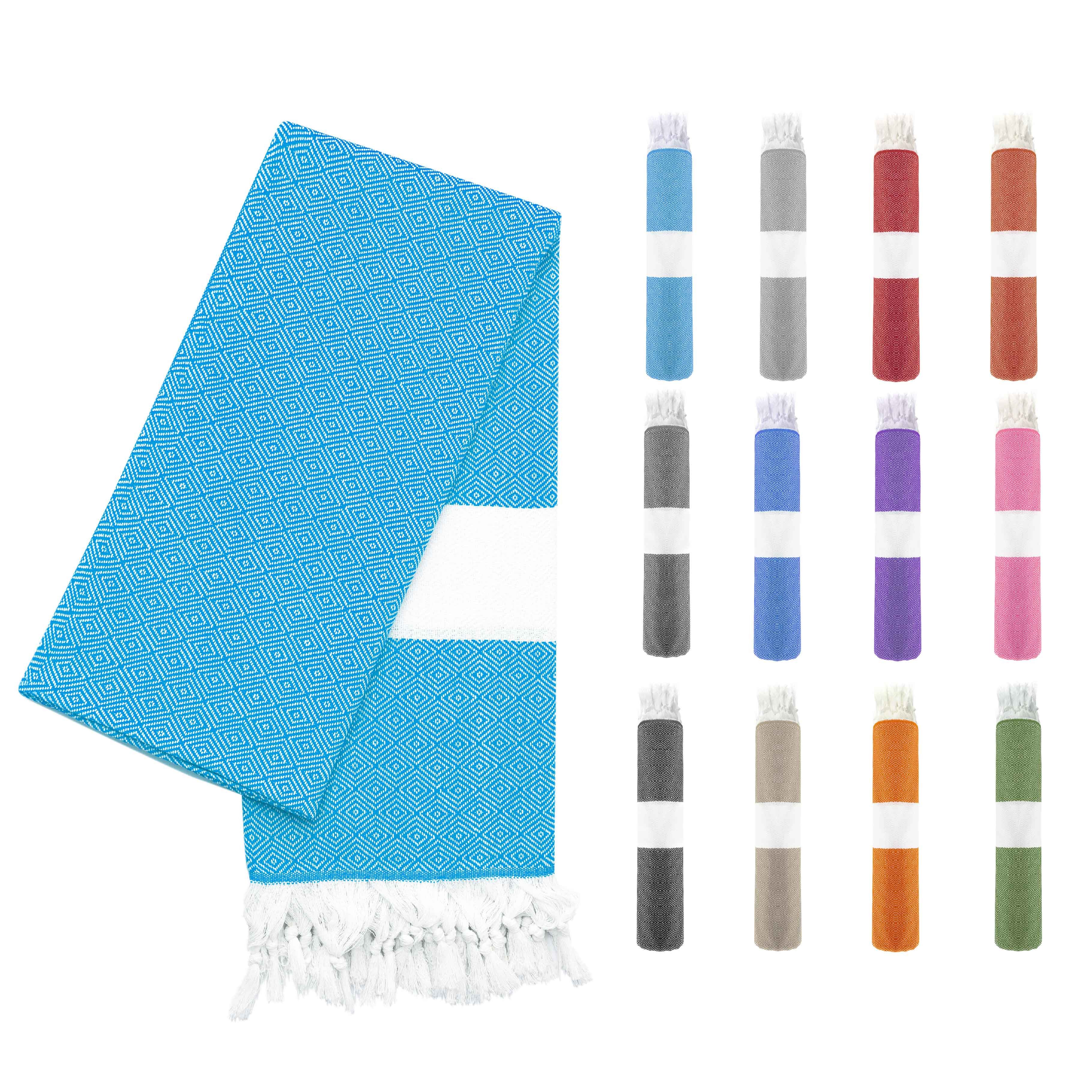 Turquoise Home Strandtuch Ecoluxe Hamamtuch 100x200cm XL Saunahandtuch, 100% recycelte Baumwolle