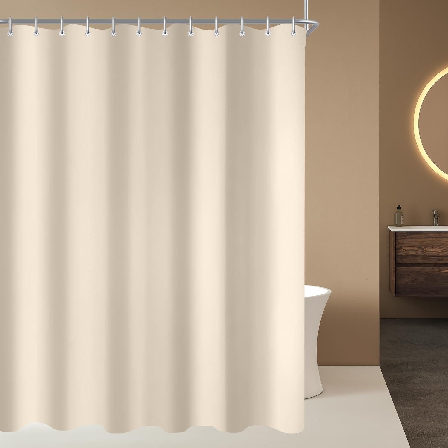 Duschvorhang Duschvorhang 150x200cm Beige Textil Wasserabweisend Waschbar Polyester