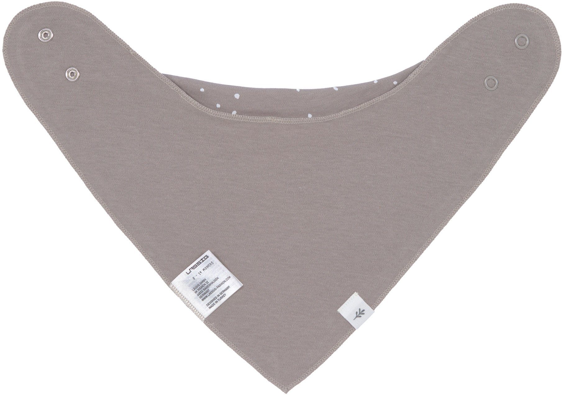 LÄSSIG Interlock Bandana Triangle Scarf, milky/taupe, (2-pack), for babies; contains organic cotton