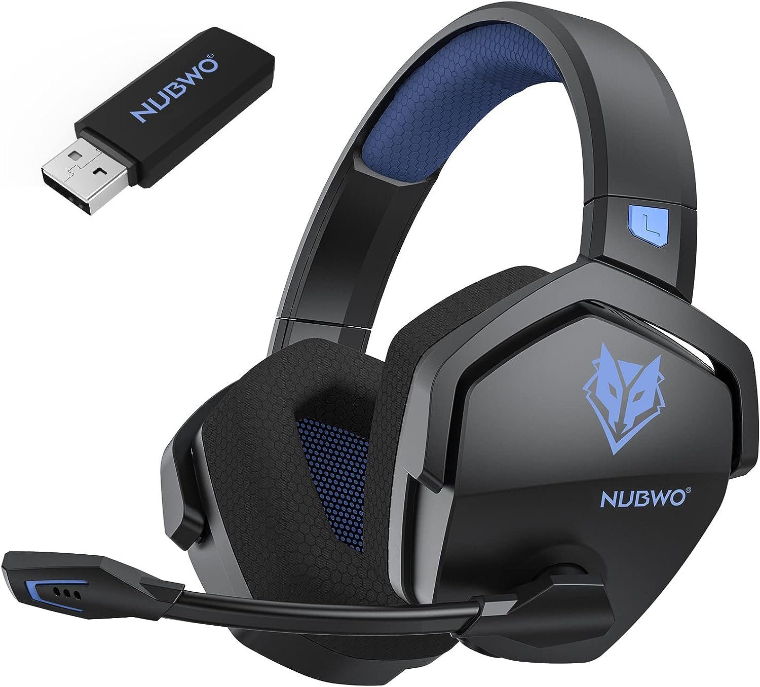 NUBWO Gaming-Headset (Rauschunterdrückung über Ohr-Gaming-Kopfhörer mit Mikrofon, Gaming-Kopfhörer Mikrofon 17+ Stündige Wireless-Nutzung für PS5 PS4 PC) | Funkkopfhörer