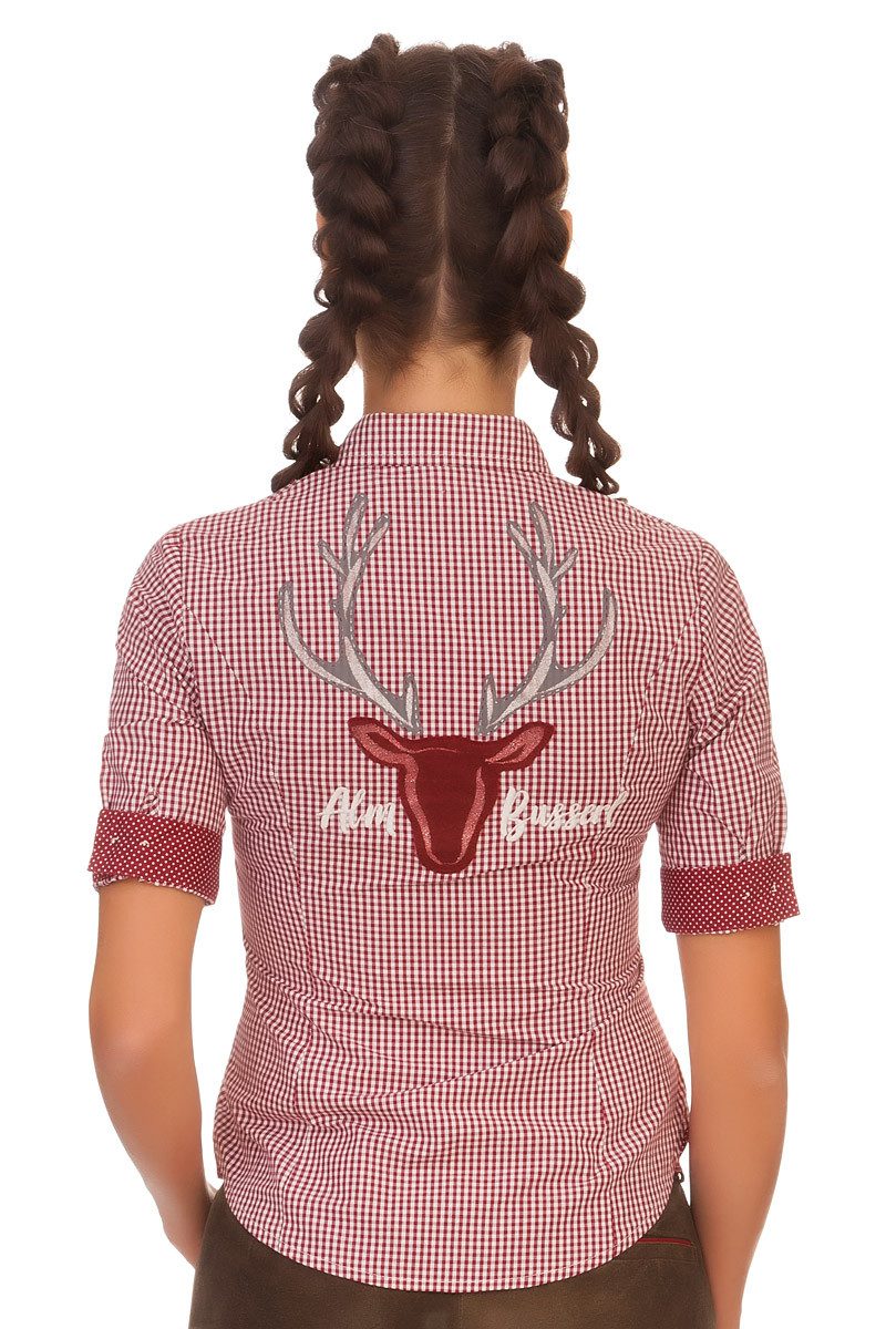 MarJo Trachtenbluse Trachtenbluse - FREDA-DANELLA - rot, navy