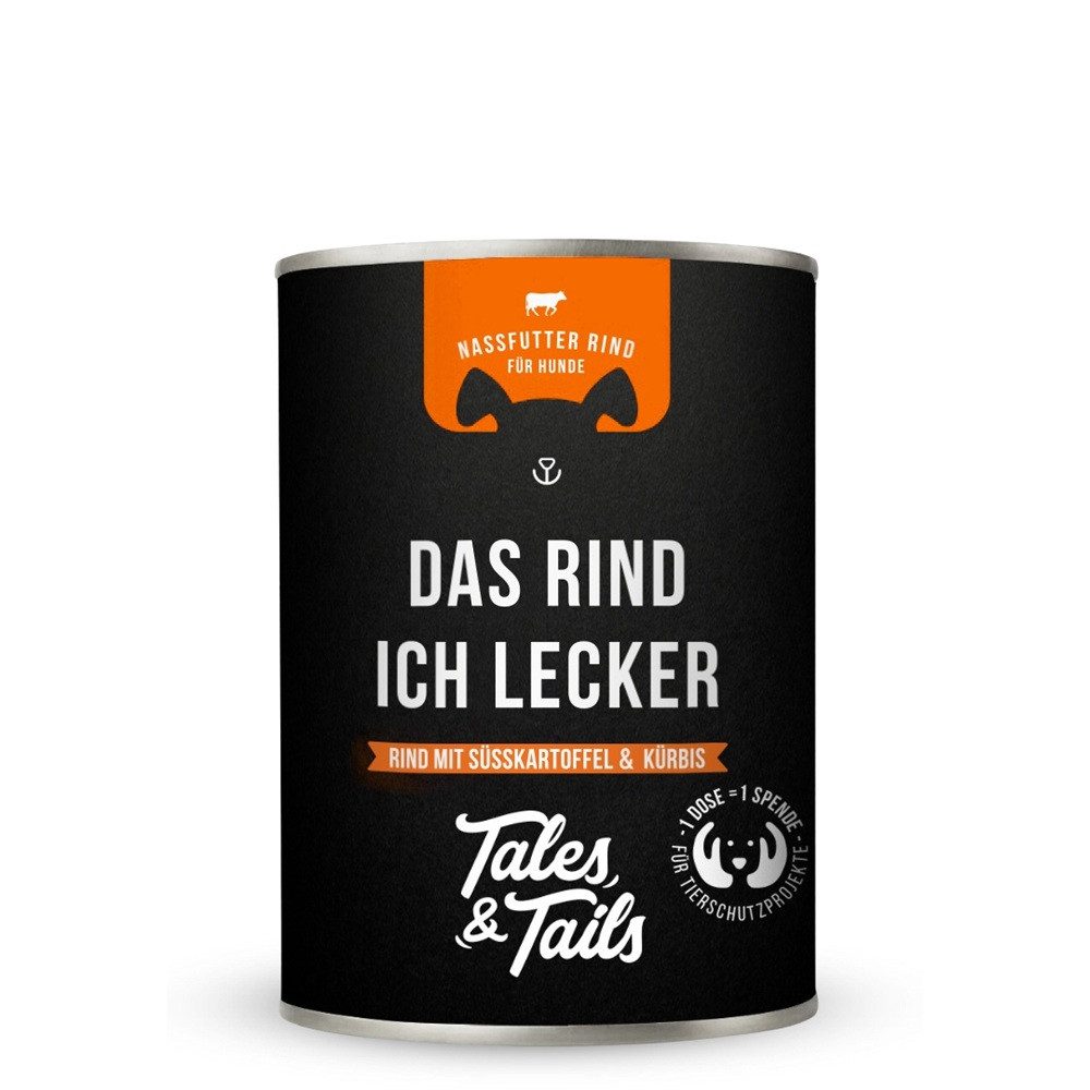 Tales & Tails Nassfutter Das RIND ich lecker 400g, Nassfutter für: Hunde