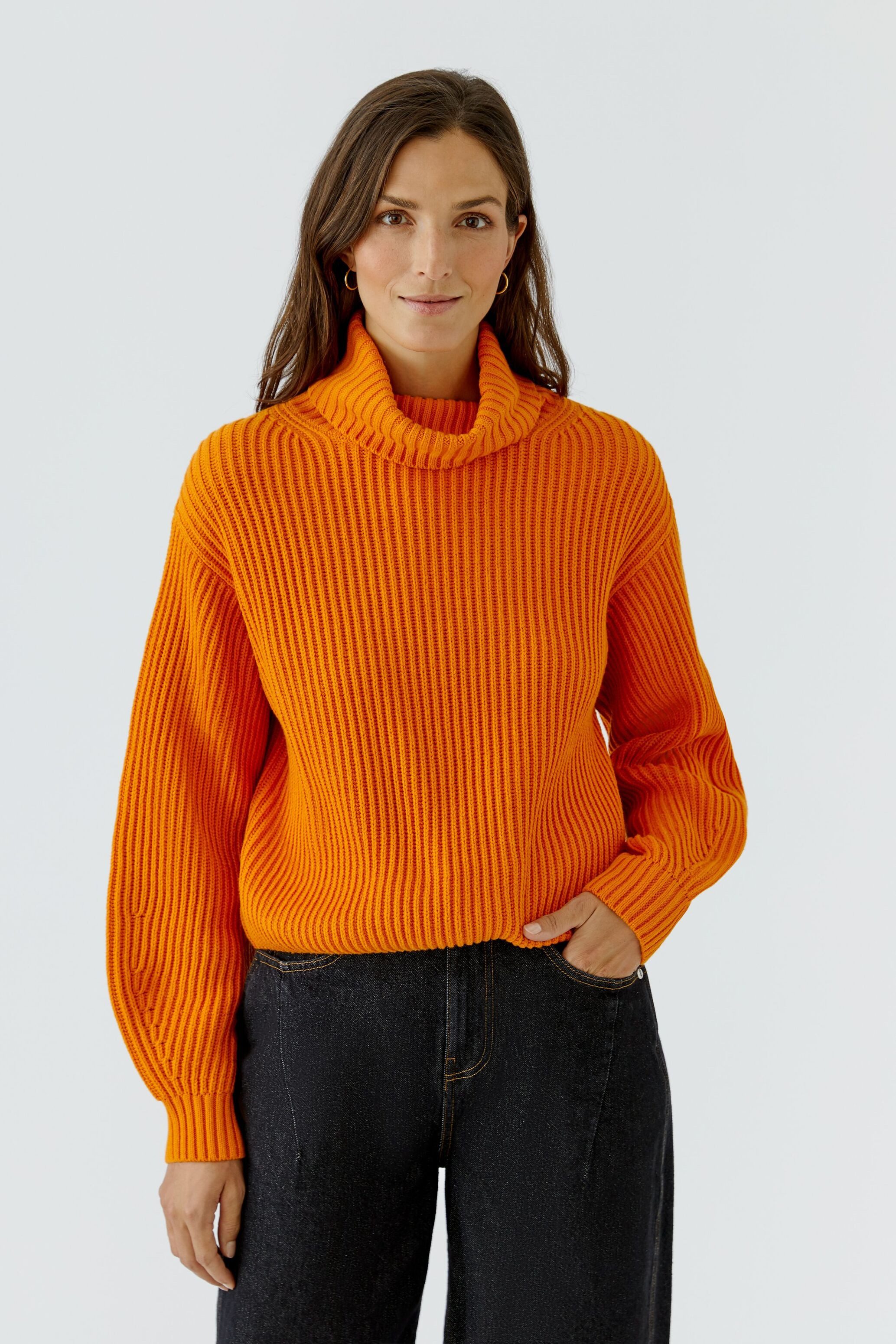 Oui Rollkragenpullover Lässig geschnitten Rollkragen