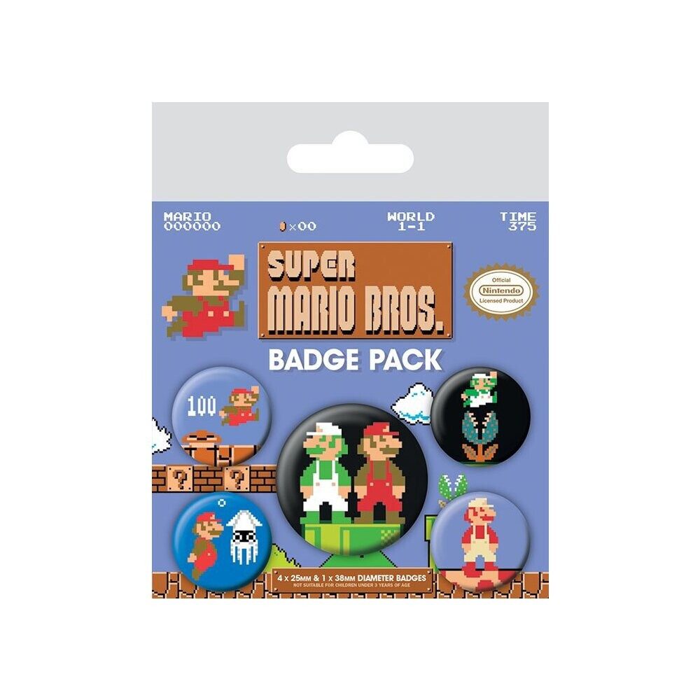Pyramid International Anstecknadel Super Mario Bros. Ansteck-Buttons 5er-Pack