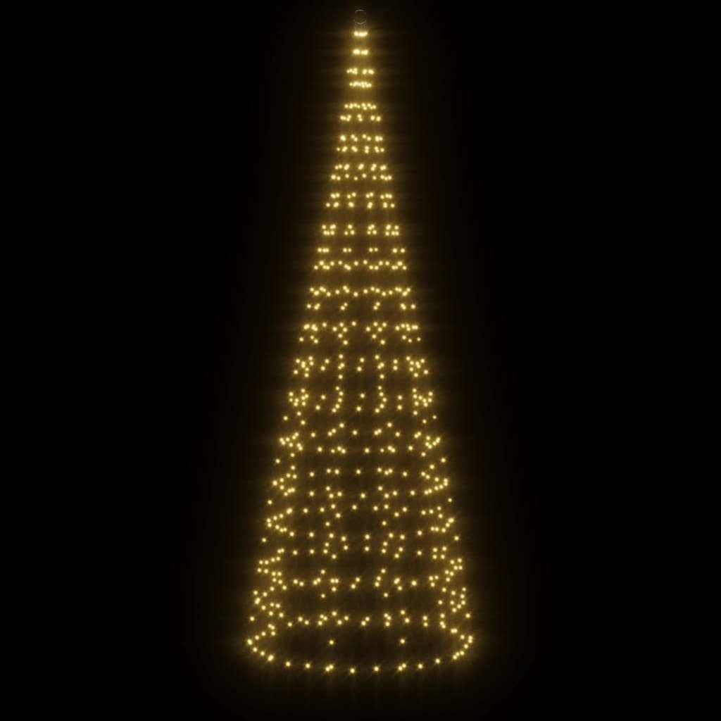vidaXL Lichterkette 300 cm LED-Weihnachtsbaum für Fahnenmast 550 LEDs Warmweiß 300 cm Auße, 550-flammig