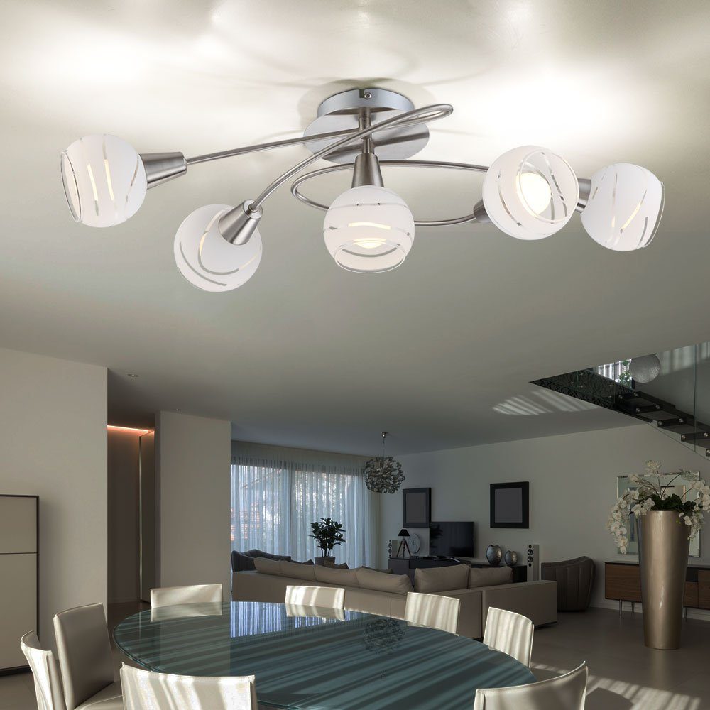 etc-shop LED Deckenleuchte, Leuchtmittel inklusive, Design im Leuchte Kugel Zimmer Warmweiß, Ess Wohn Lampe Decken Schlaf