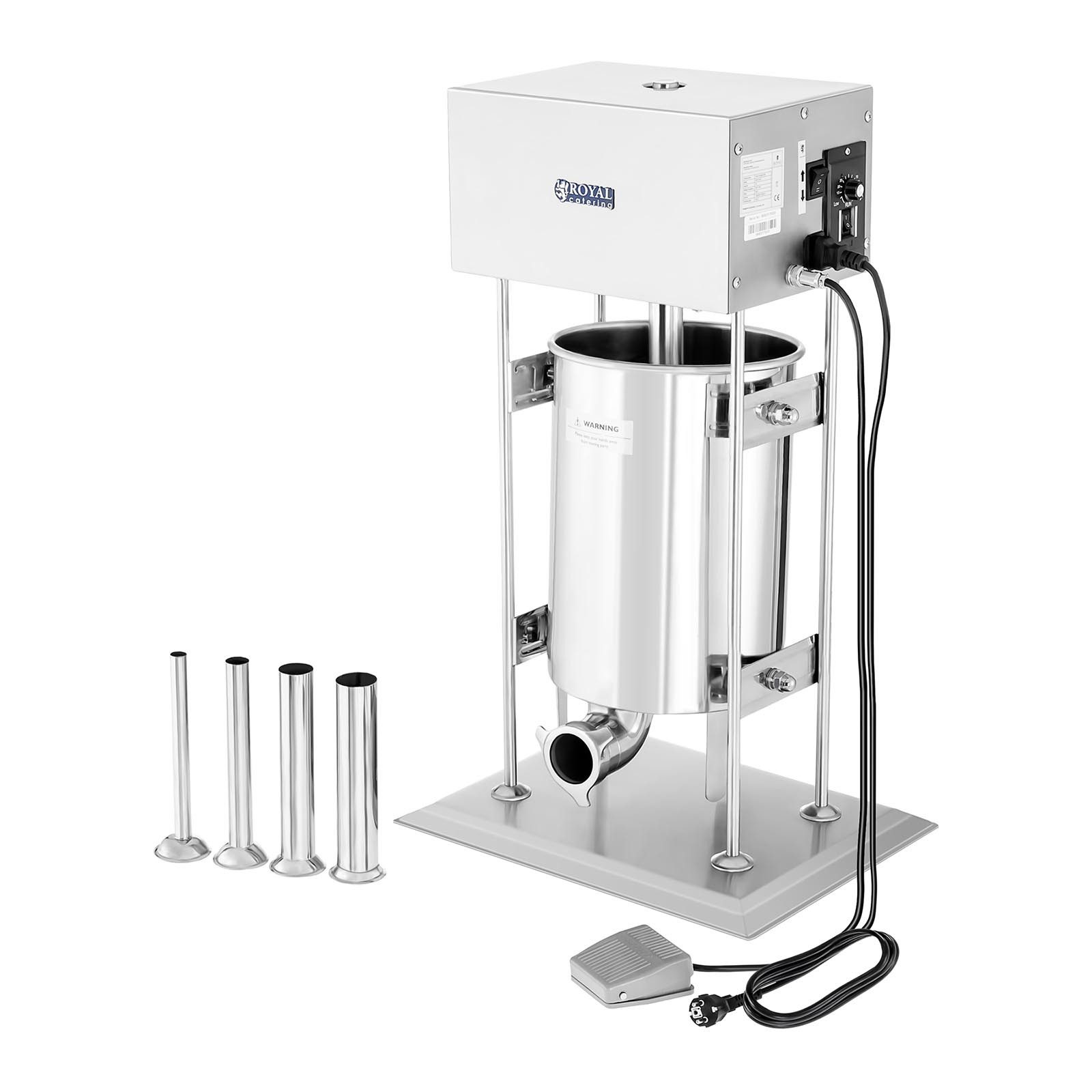 Royal Catering Wurstfüllaufsatz 10 L Wurstfüller Elektrisch Wurstfüllmaschine Fußpedal 230 W