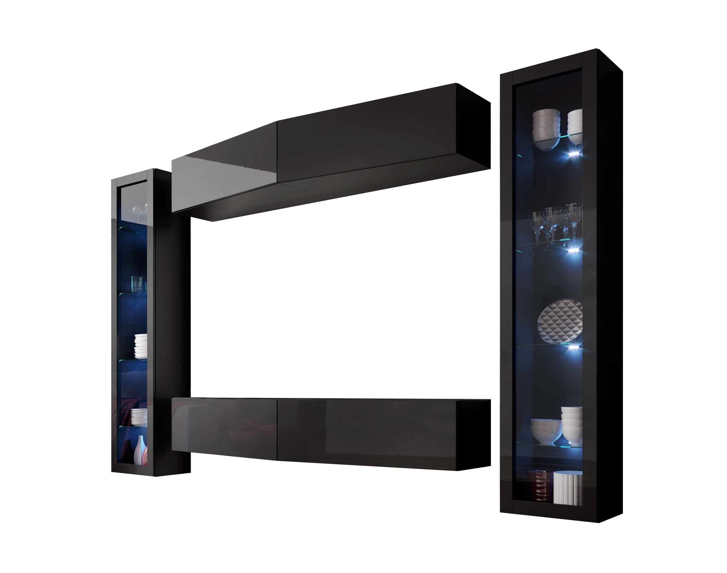 99rooms Wohnwand Vago SLATE VIII, (Set günstig online kaufen