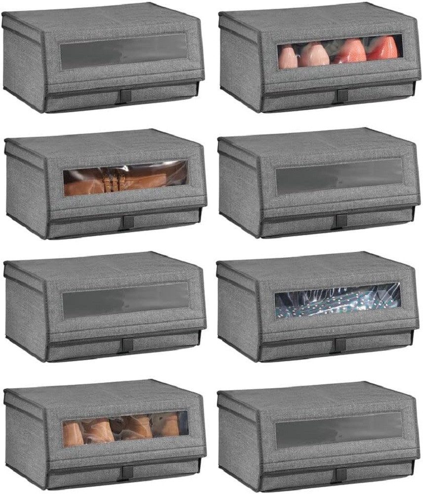 mDesign Aufbewahrungssystem mDesign Schuhbox Schuhaufbewahrung Organizer stapelbar Klappdeckel 8