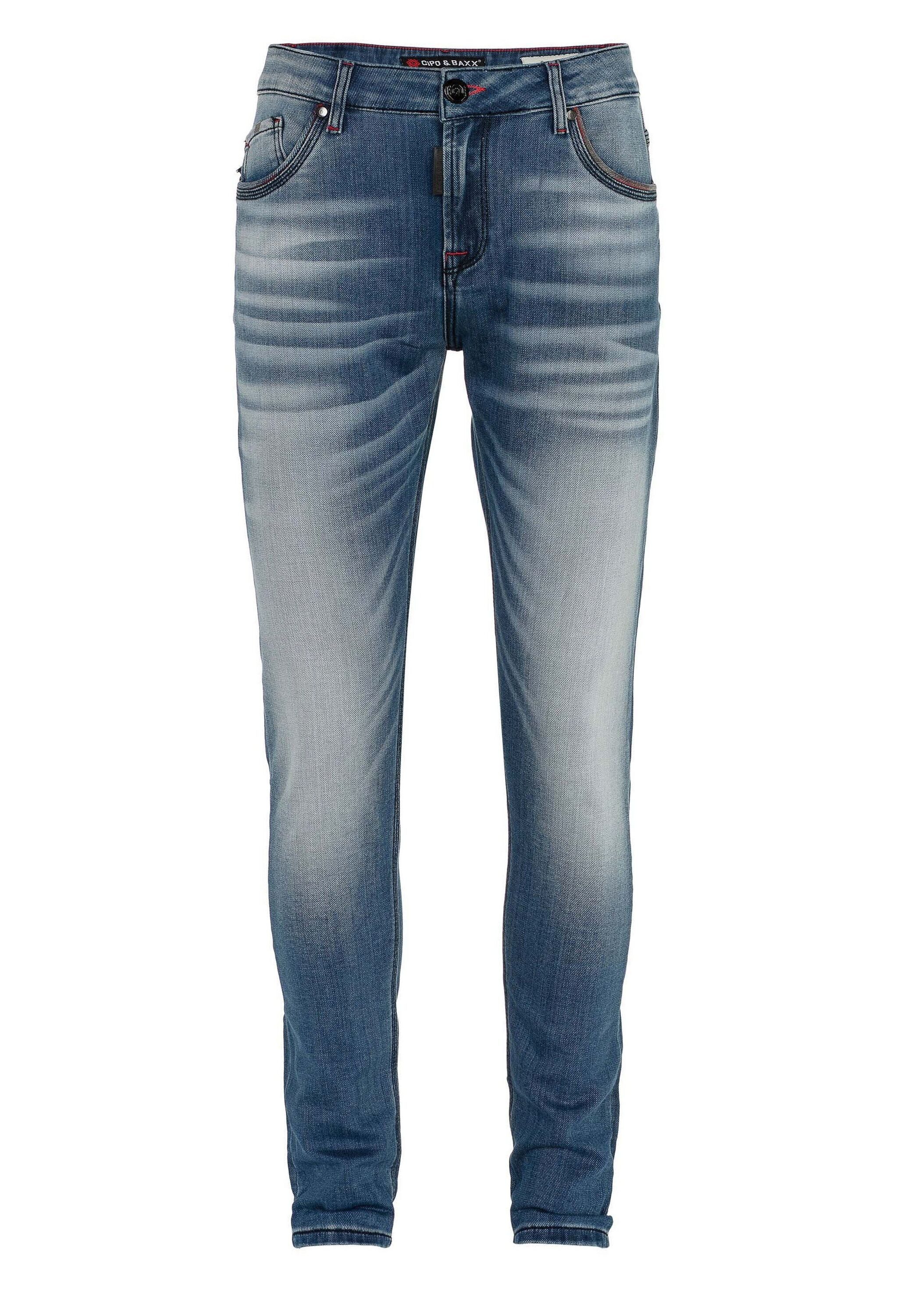 Cipo & Baxx Slim-fit-Jeans Jeans mit markanter Waschung, CD-469