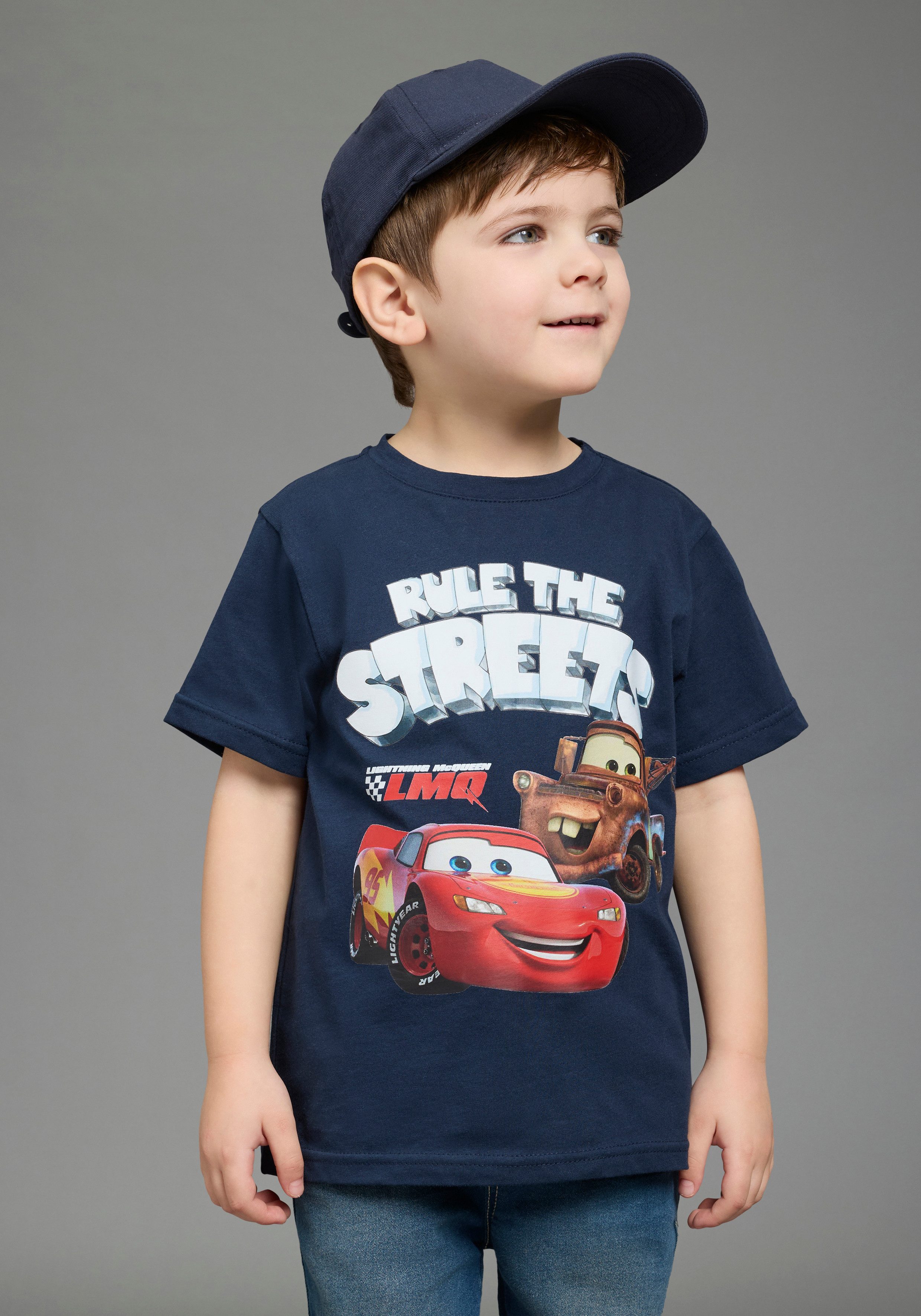 KIDSWORLD T-Shirt CARS LIGHTNING MCQUEEN - Disney Shirt Kurzarm, Rundhalsausschnitt, in Basic Passform, aus Baumwolle