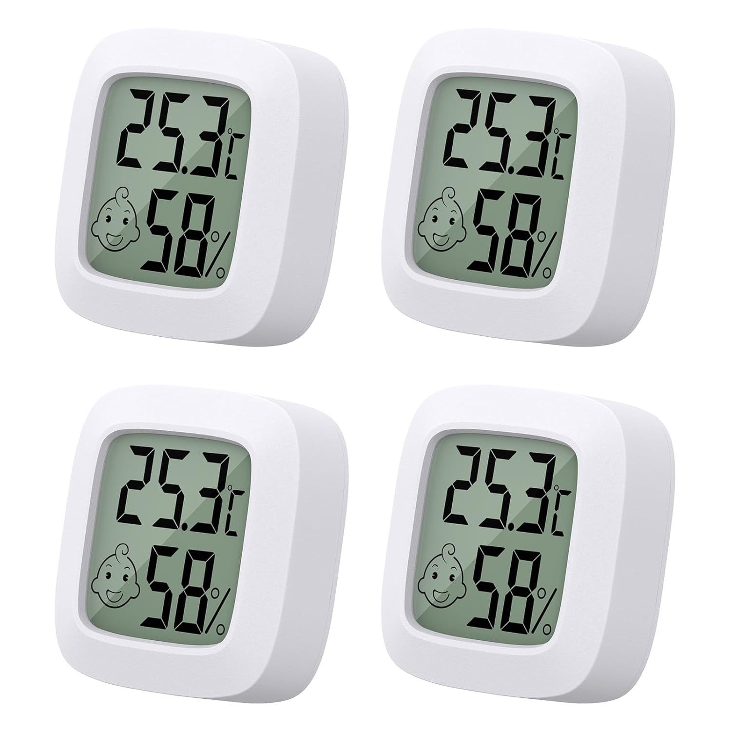 FELIXLEO 4 Stück Mini LCD Thermometer Yomisee Innen Digital Thermometer Set Auße