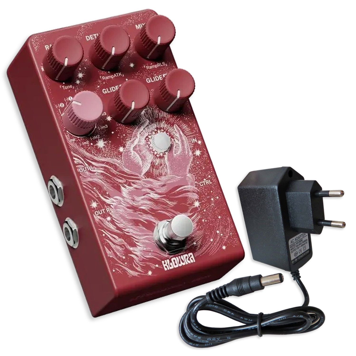 Klowra E-Gitarre Klowra Effektgerät Vein Pitch Shifter Pedal mit Netzteil, Effektgerät, Vorteils-Set mit Netzteil