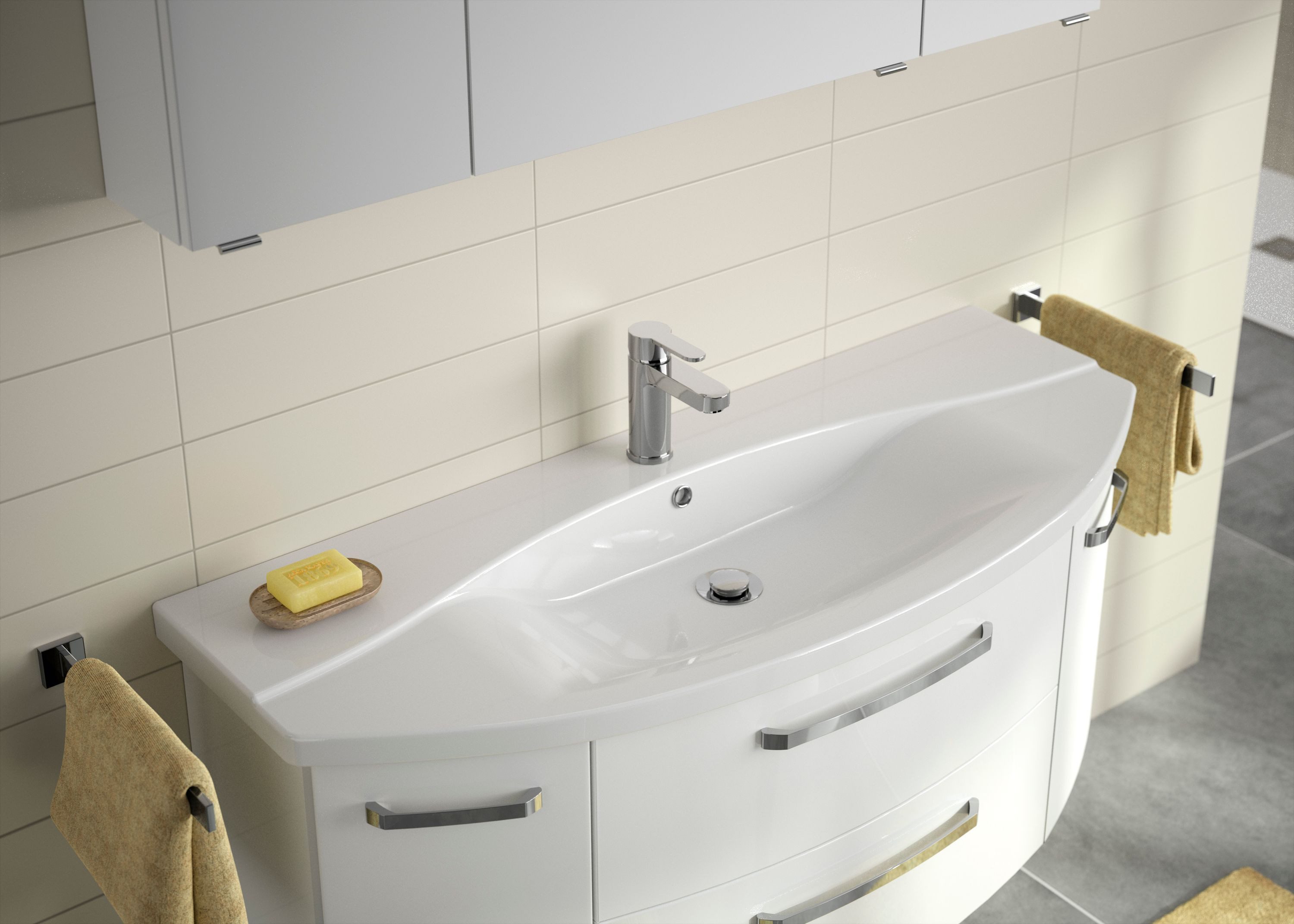 PELIPAL Waschtisch Serie 4010 Waschtisch mit Unterschrank Weiß GL 120,5 cm