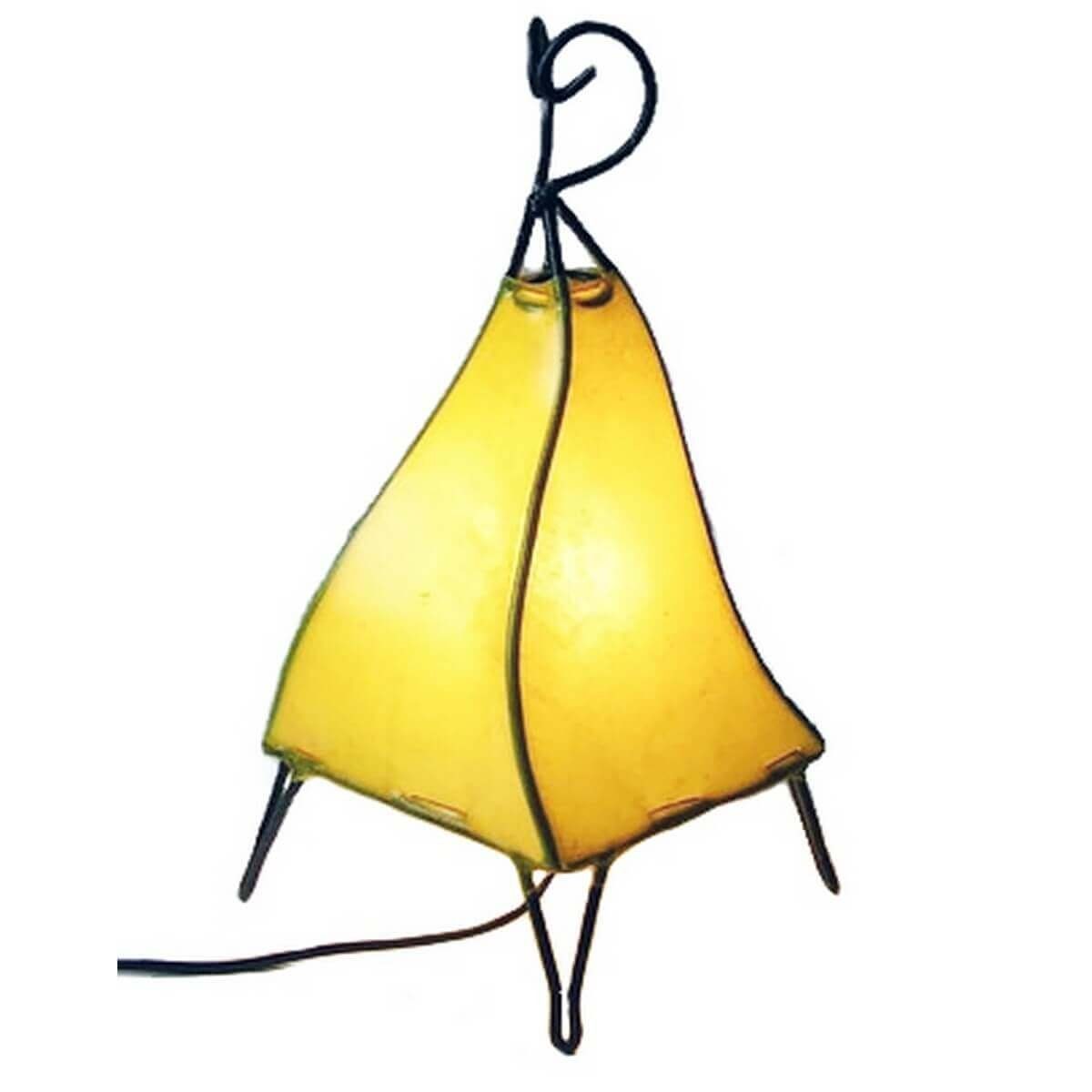 cm, Lederlampe Gelb marokkanische 35-38 einfarbig Leuchtmittel, Stehlampe ohne SIMANDRA Mellah