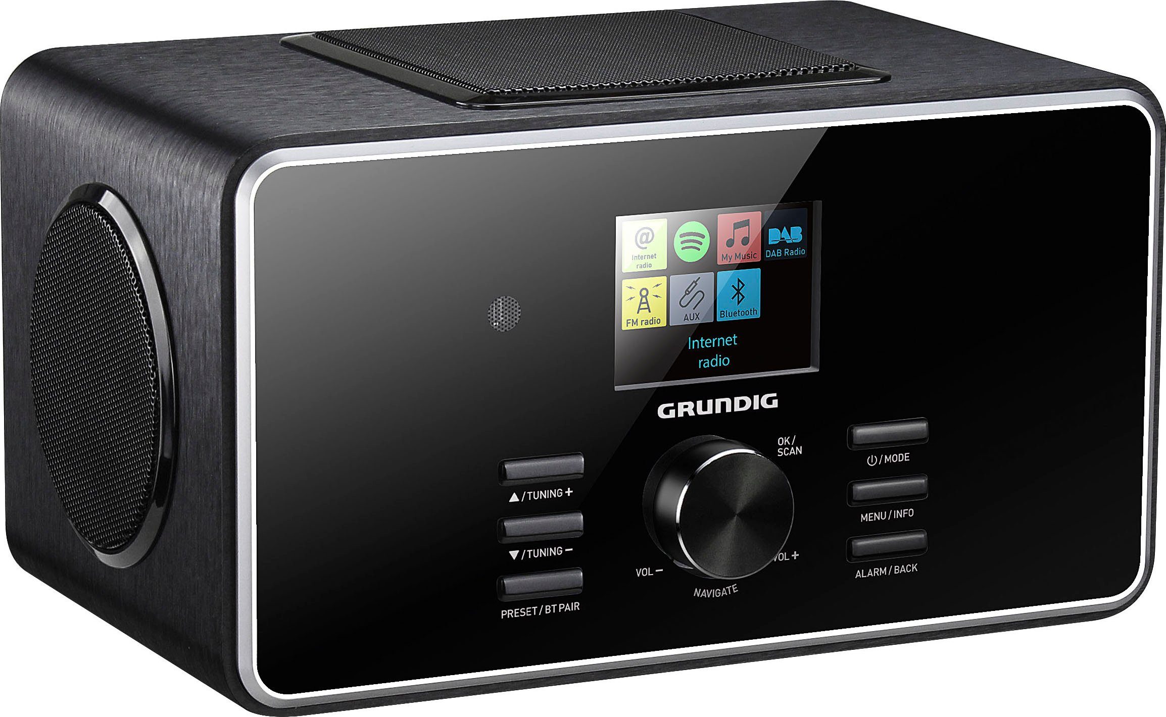 X mit Grundig (Digitalradio (DAB) Digitalradio 6000 (DAB), DTR Internetradio, schwarz 28 W) FM-Tuner RDS,