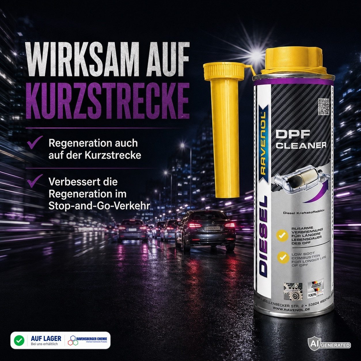 Ravenol Diesel-Additiv DPF Cleaner 300 ml Diesel Additiv DPF Reiniger für Partikelfilter, 0,3 l, DPF Reiniger 300 ml – für Regeneration & Kurzstrecken – Bild 5 von 5