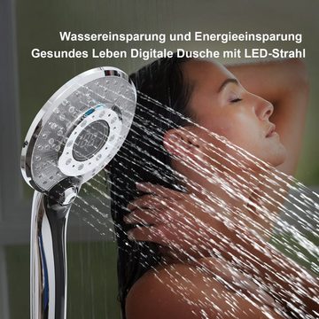 Vicbuy Handbrause, LED Temperaturanzeige Dusche 3 Lichtfarben Wassersparend