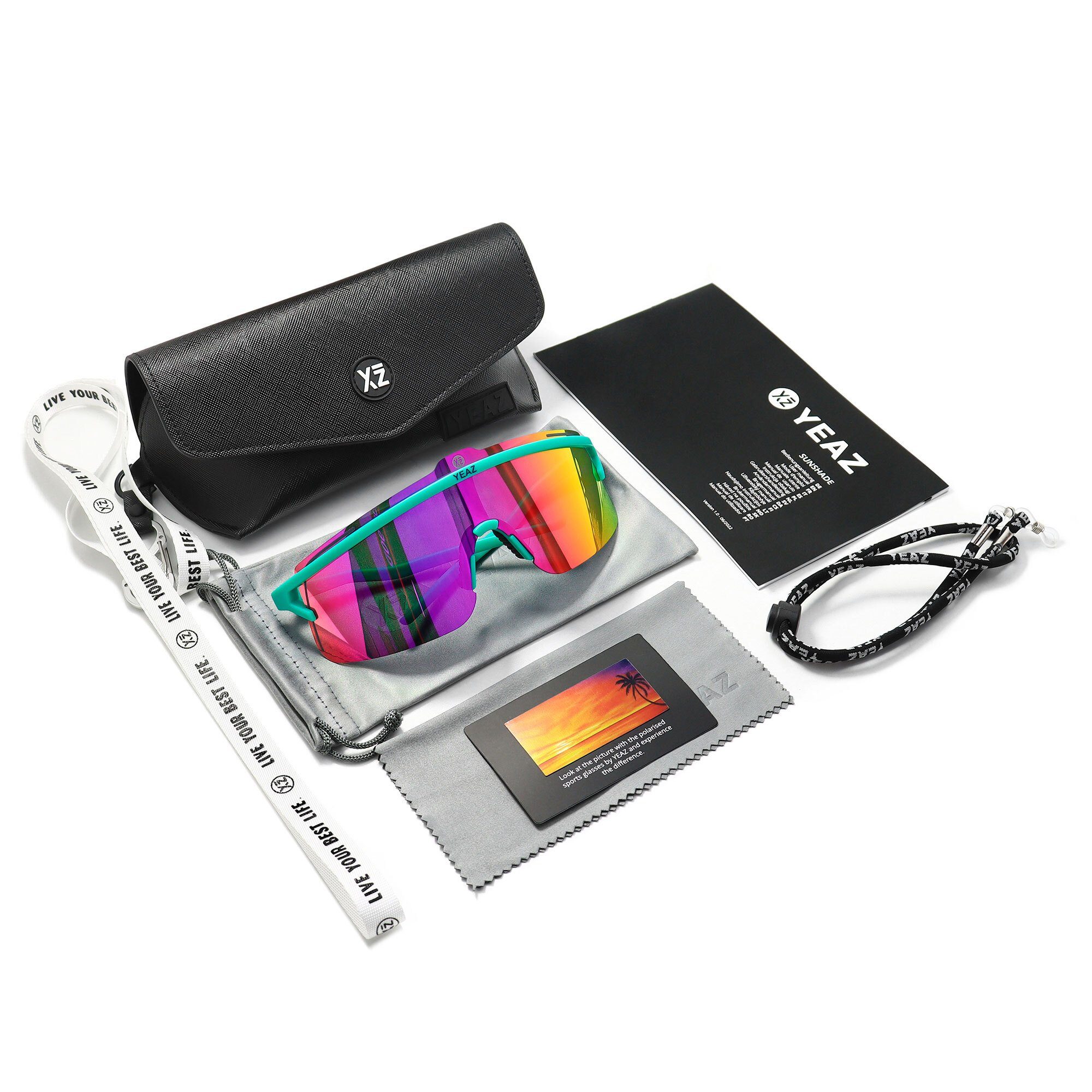 lila Komfort black/silver, Sicht, Erlebe perfekte Sportbrille sport-sonnenbrille / Style und YEAZ SUNSHADE grün