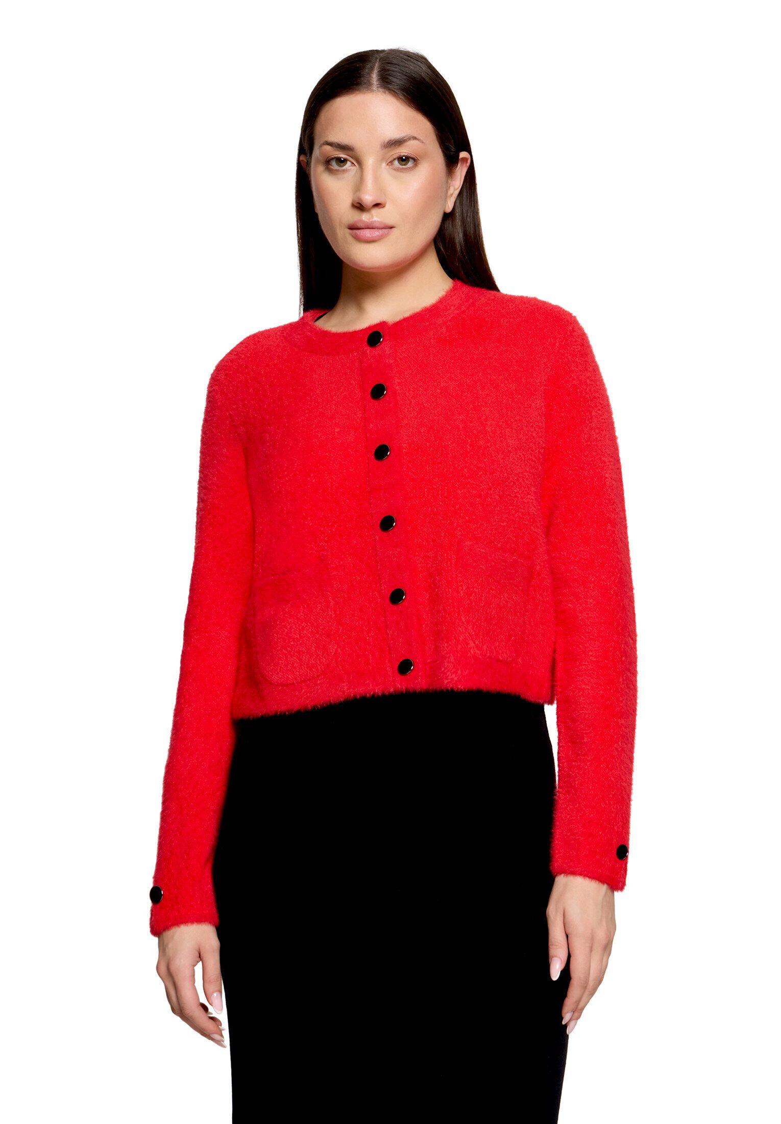 Strickjacke Damen mit aufgesetzten Taschen