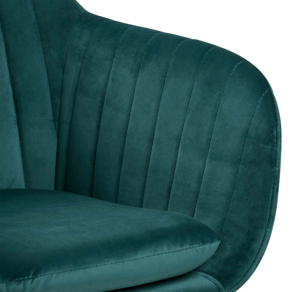 flaschengrünen Sessel in ebuy24 Emil (1-St) Relaxsessel vertikalen Stoff mit