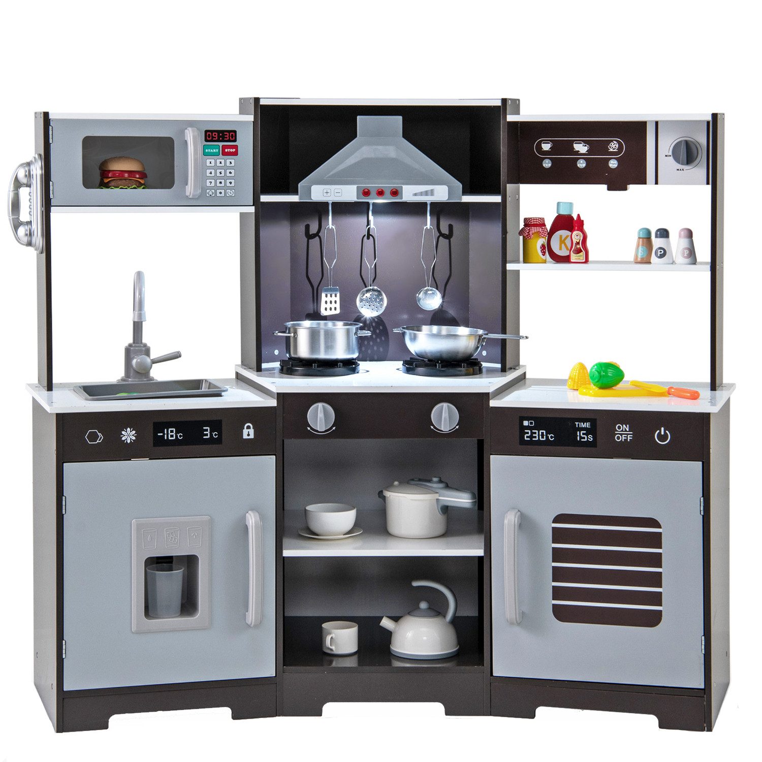 KOMFOTTEU Spielküche, Spielzeugküche Kinderküche mit Licht und Sound günstig online kaufen