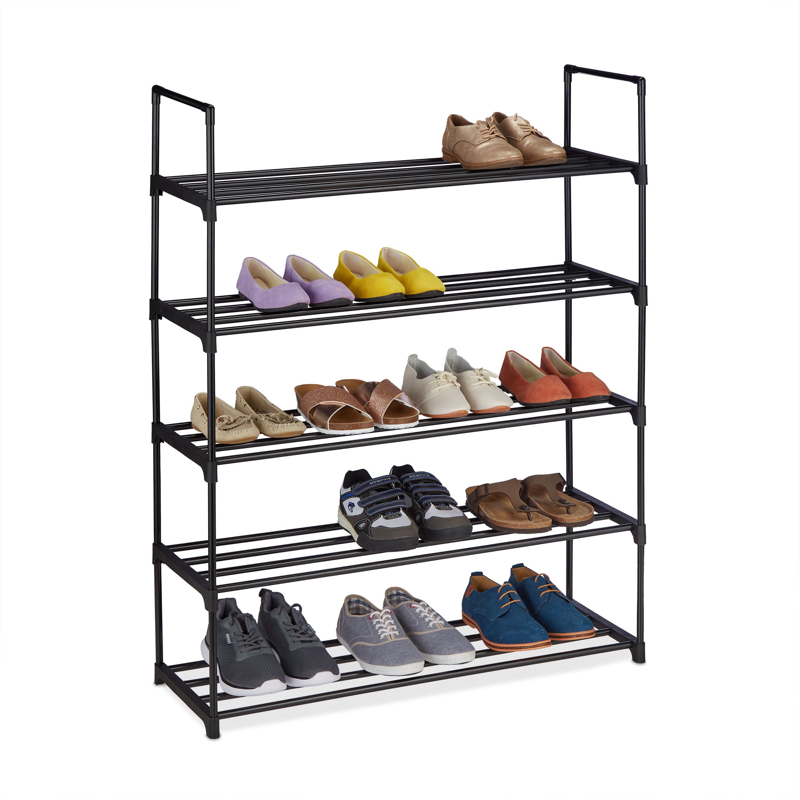 relaxdays Schuhregal Schwarzes Schuhregal aus Metall, günstig online kaufen