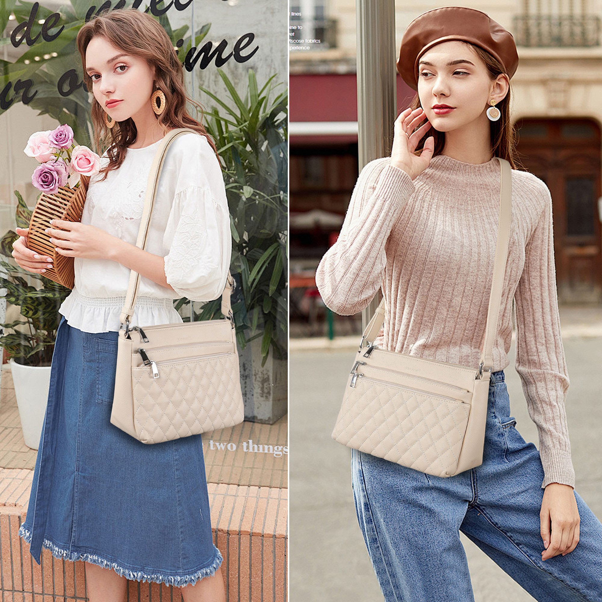 TAN.TOMI Umhängetasche Mittelgroß Kreuztasche Damen Retro Mode Handtasche, günstig online kaufen