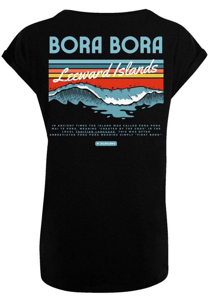 F4NT4STIC T-Shirt PLUS SIZE Bora Bora Leewards Island Print, Das Model ist  170 cm groß und trägt Größe M