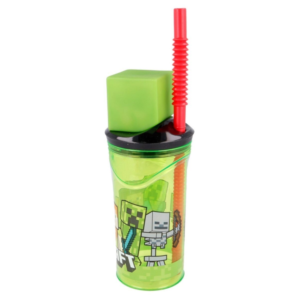Minecraft Trinkflasche Minecraft Trinkbecher 3D Kinderbecher & Strohhalmbecher 360ml
