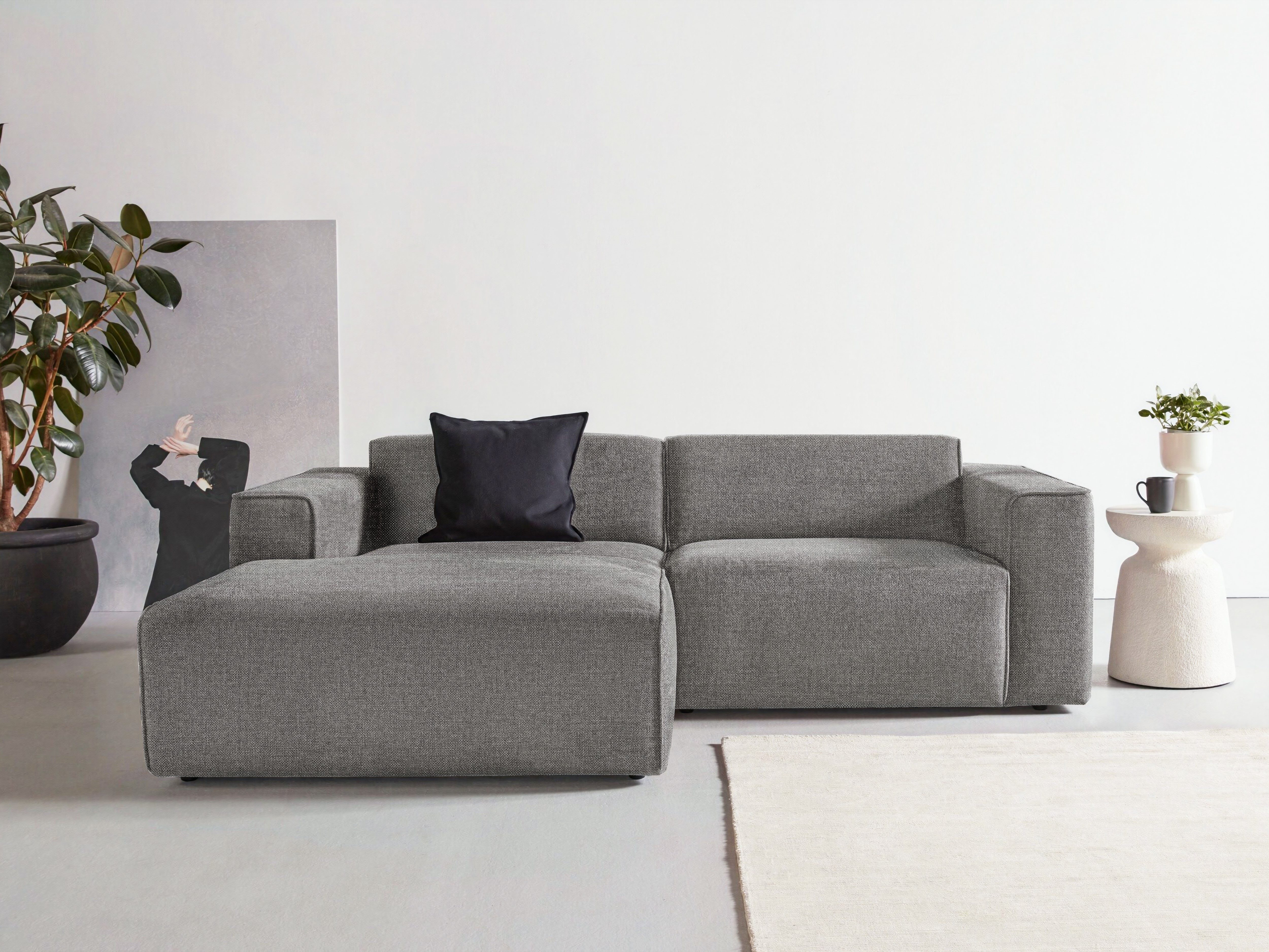 andas Ecksofa "Noord mit Kedernaht, Breite 234 cm", Cord, Struktur, Webstof günstig online kaufen