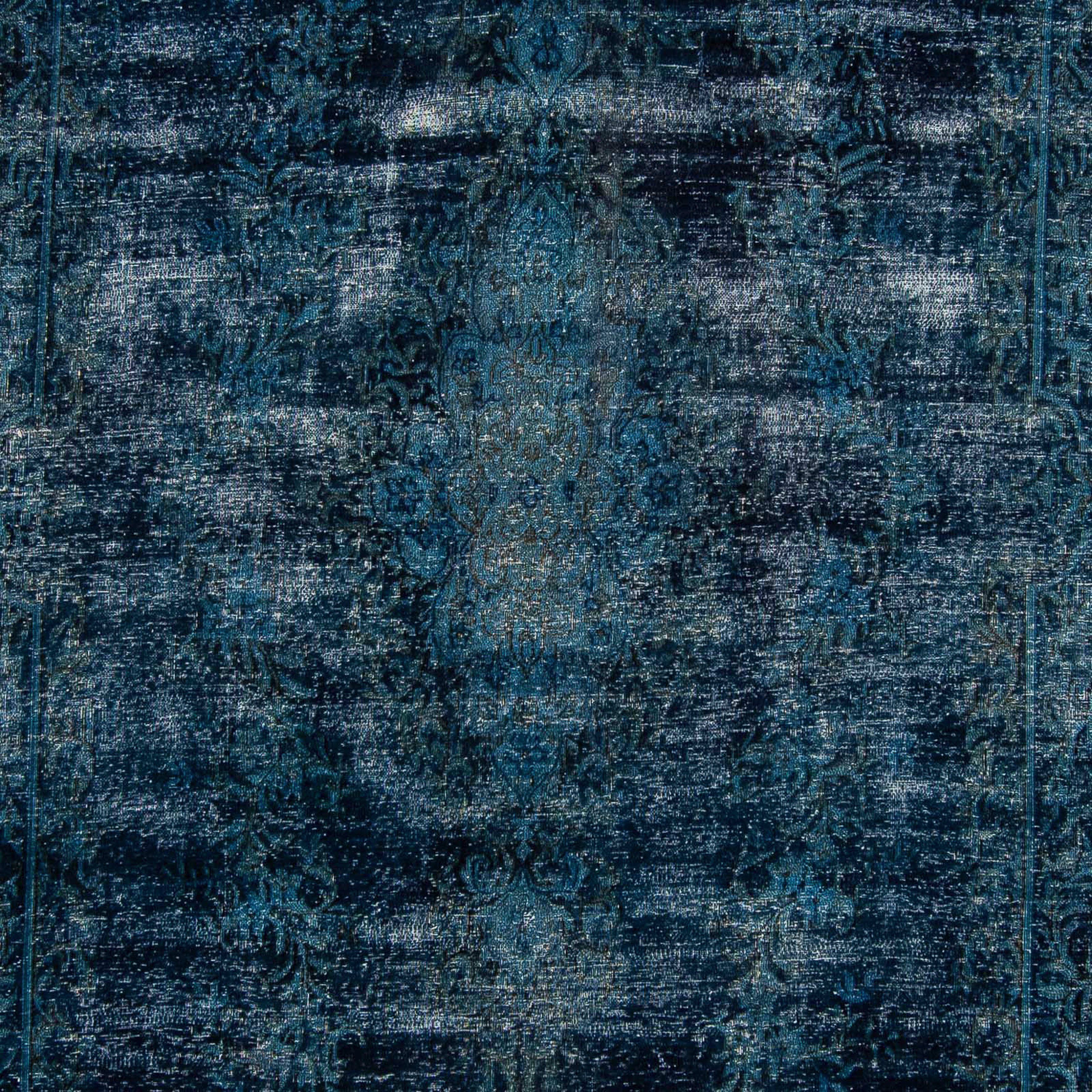 Teppich Vintage dunkelblau, mit morgenland, x Wohnzimmer, Höhe: cm Handgeknüpft, 293 Zertifikat - mm, - 8 Einzelstück rechteckig, 384