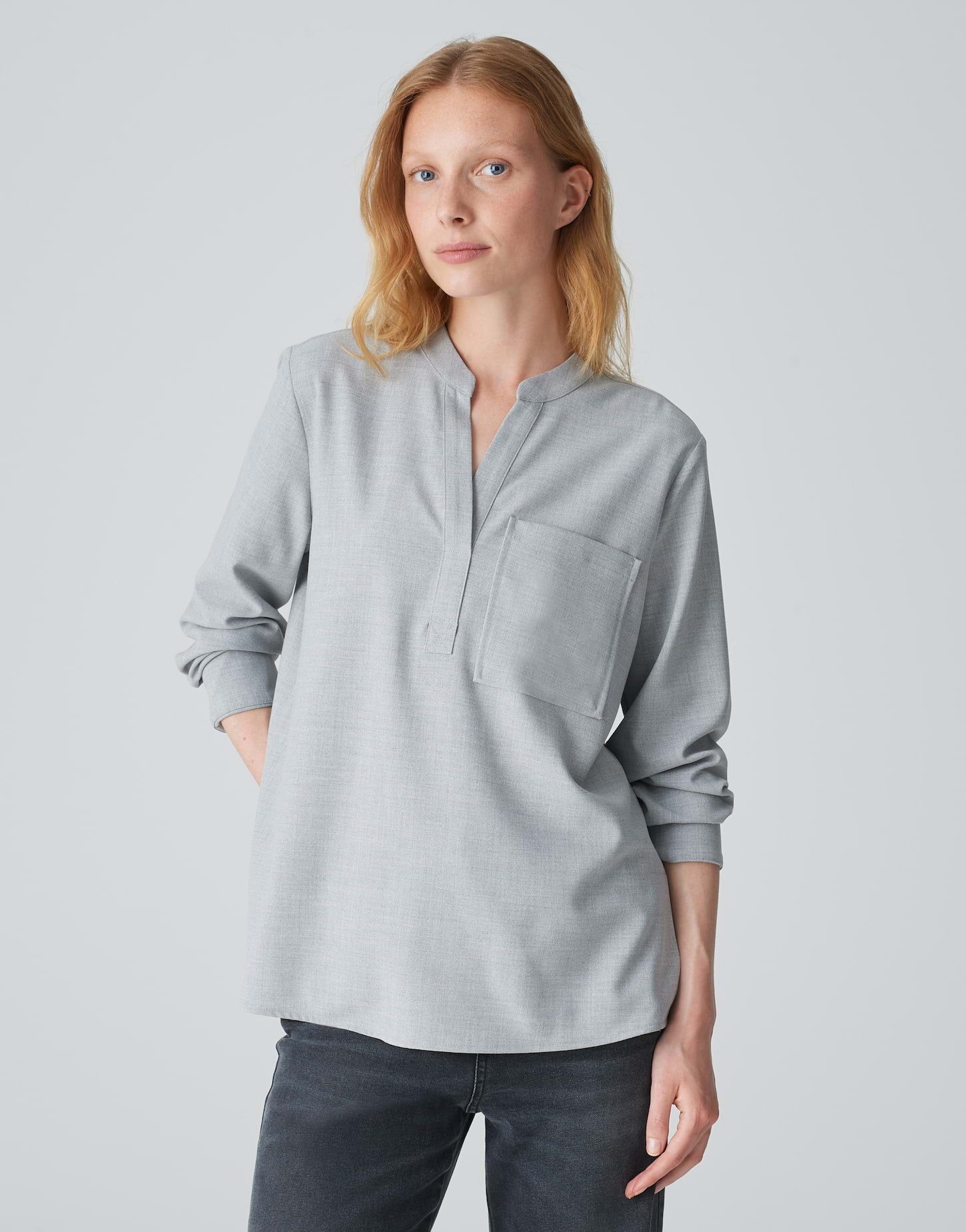 Langarmbluse Tunikabluse FANELL Regular aus weichem Flanell