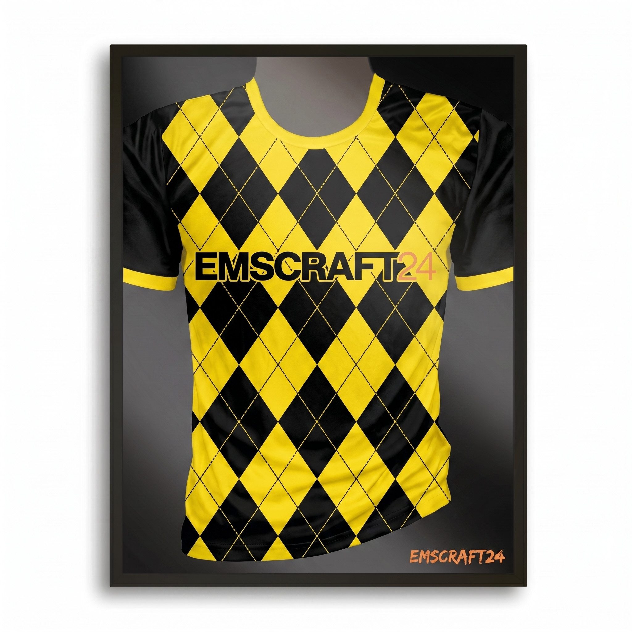 EmsCraft24 Bilderrahmen Trikotrahmen 63 x 83 cm mit Trikot Bügel Halterung EmsCraft24 Fan