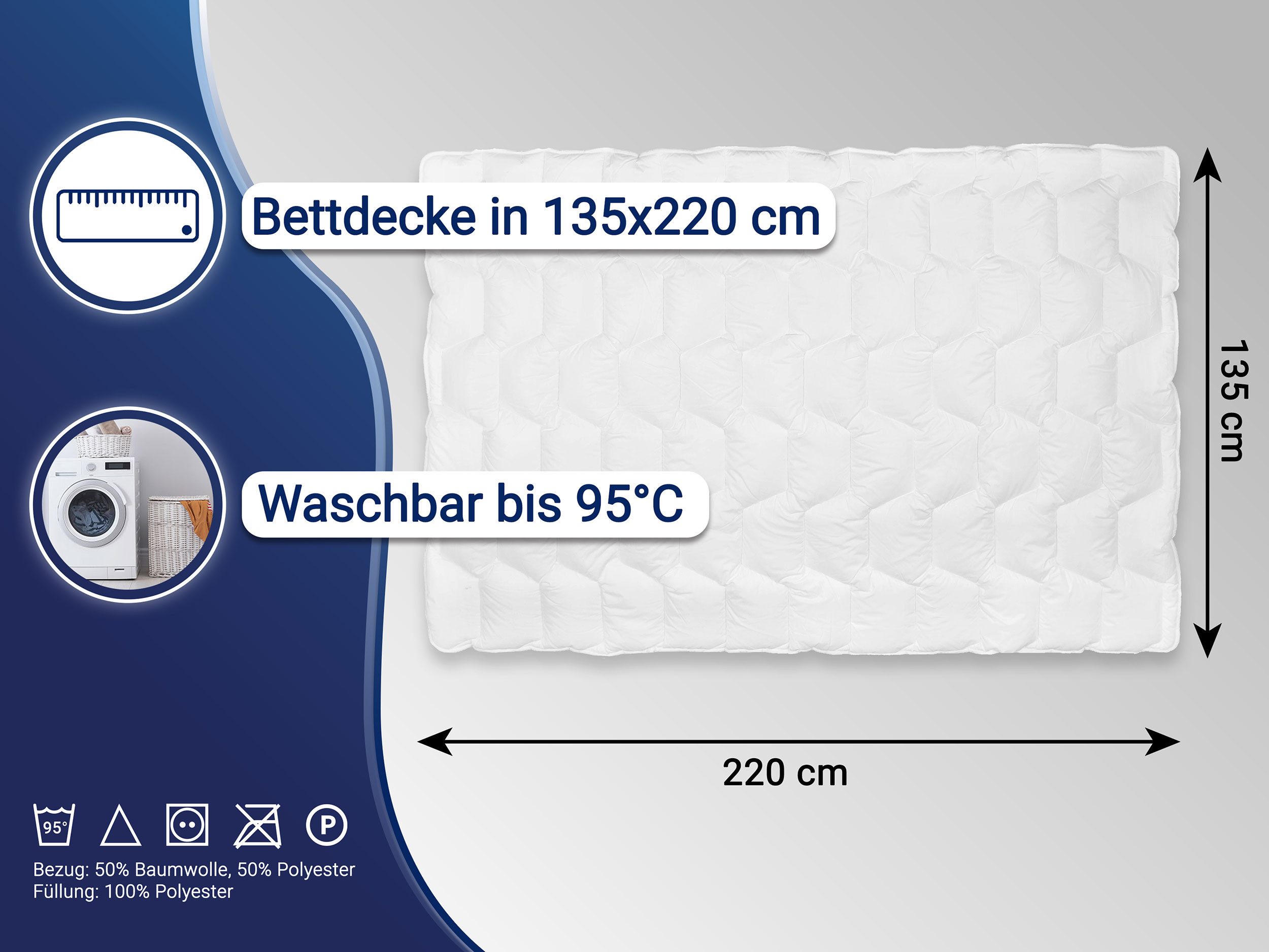 ZOLLNER Microfaserbettdecke, 135 x 220 cm, günstig online kaufen