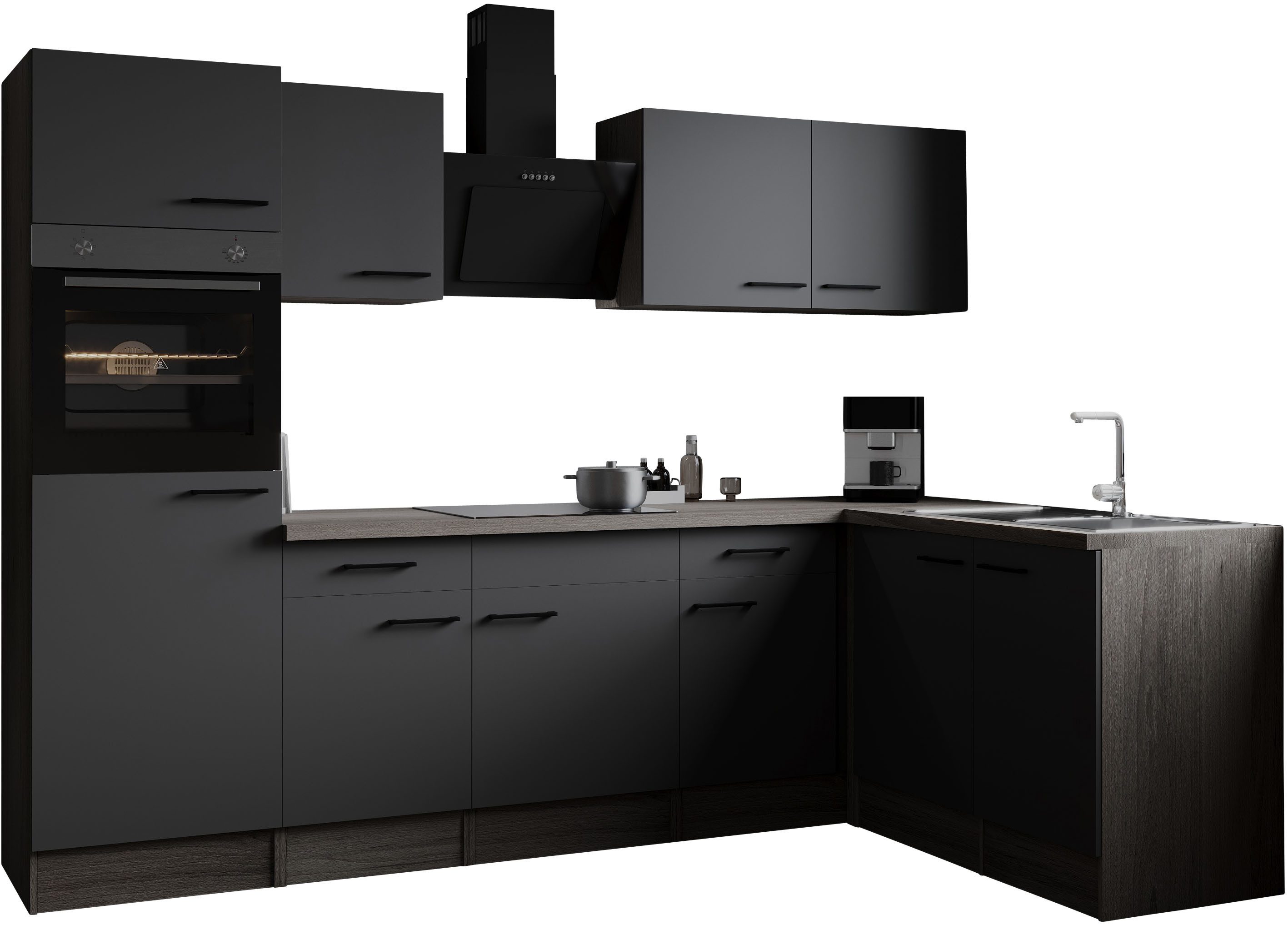 RESPEKTA Winkelküche Oliver, Breite 280 cm, 90 cm Arbeitshöhe, in exklusiver Konfiguration für OTTO