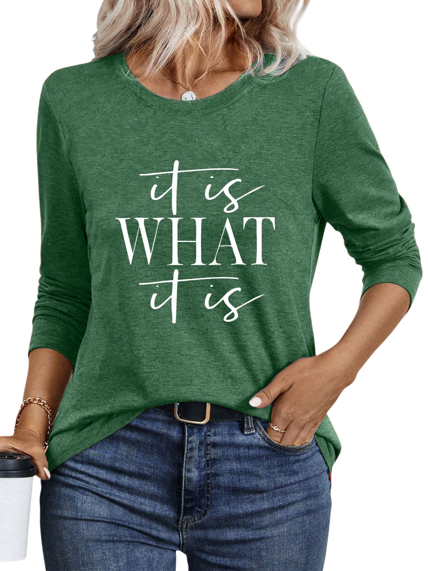 PYLIKE Longsleeve Damen bequemes Basic Rundhalsshirt günstig online kaufen