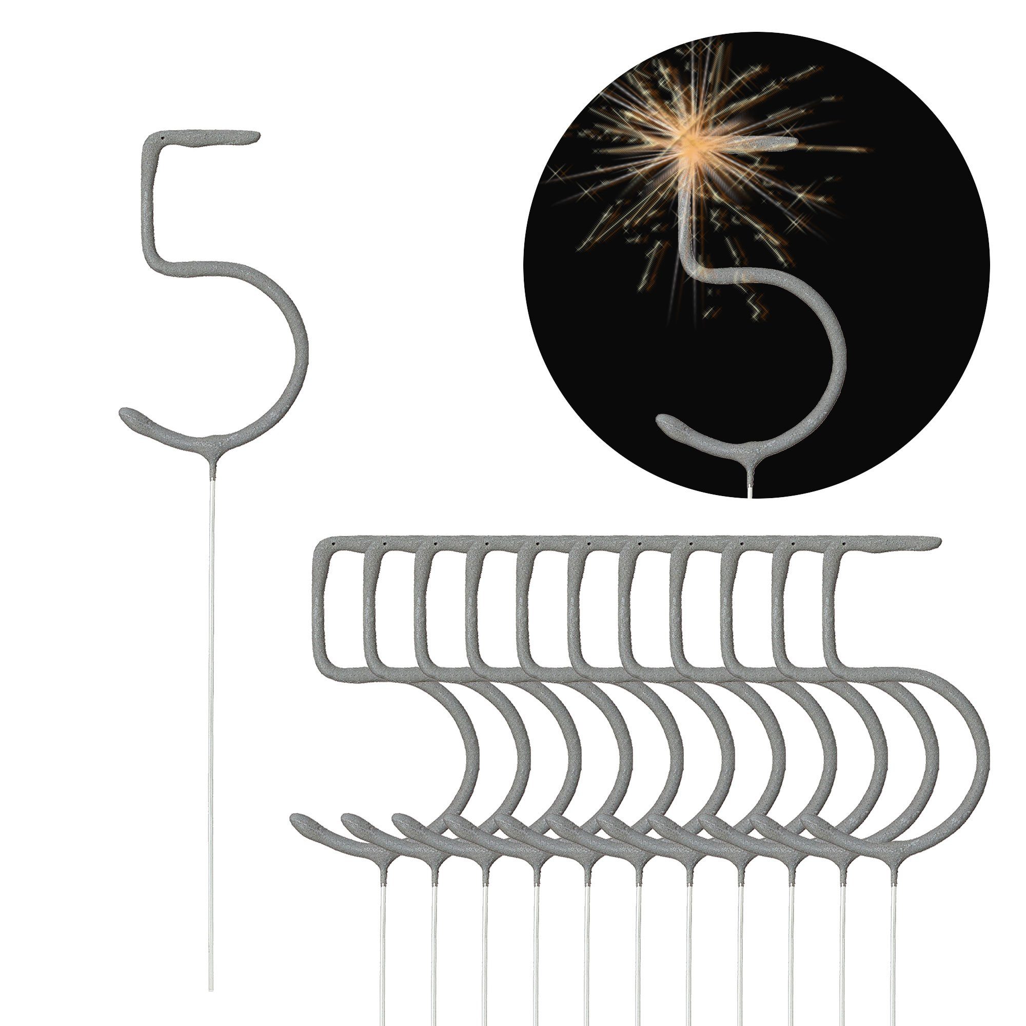 CEPEWA Geburtstagskerze Wunderkerze Zahl Fünf 12er günstig online kaufen