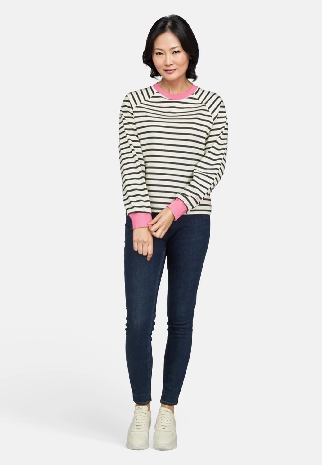 salzhaut Rundhalspullover Salzhaut Gestreifter Raglan Pullover günstig online kaufen