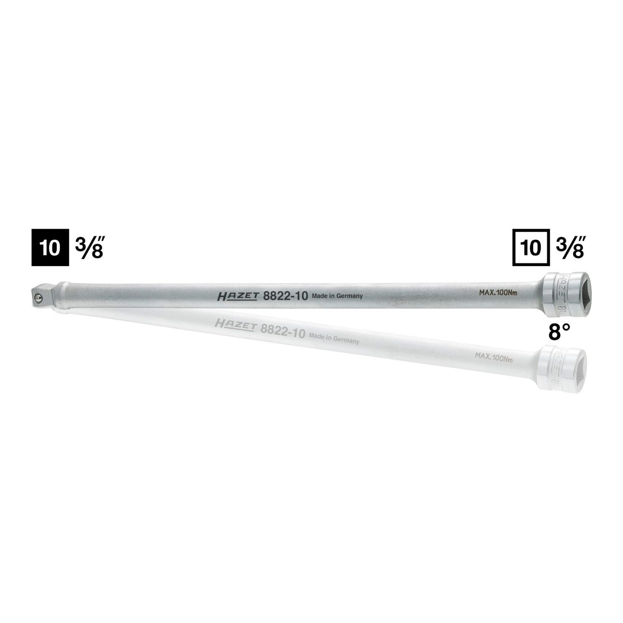 HAZET Steckschlüssel HAZET Verlängerung, schwenkbar 8822-10 Vierkant hohl 10 mm (3/8 Zoll)