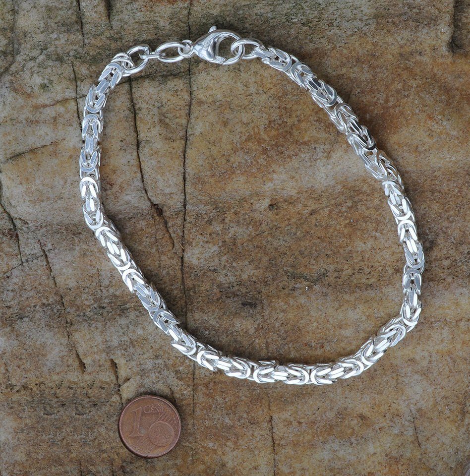 Silberarmband Silberkette Königskette Länge 19cm - Breite 4,3mm - 925 Silber
