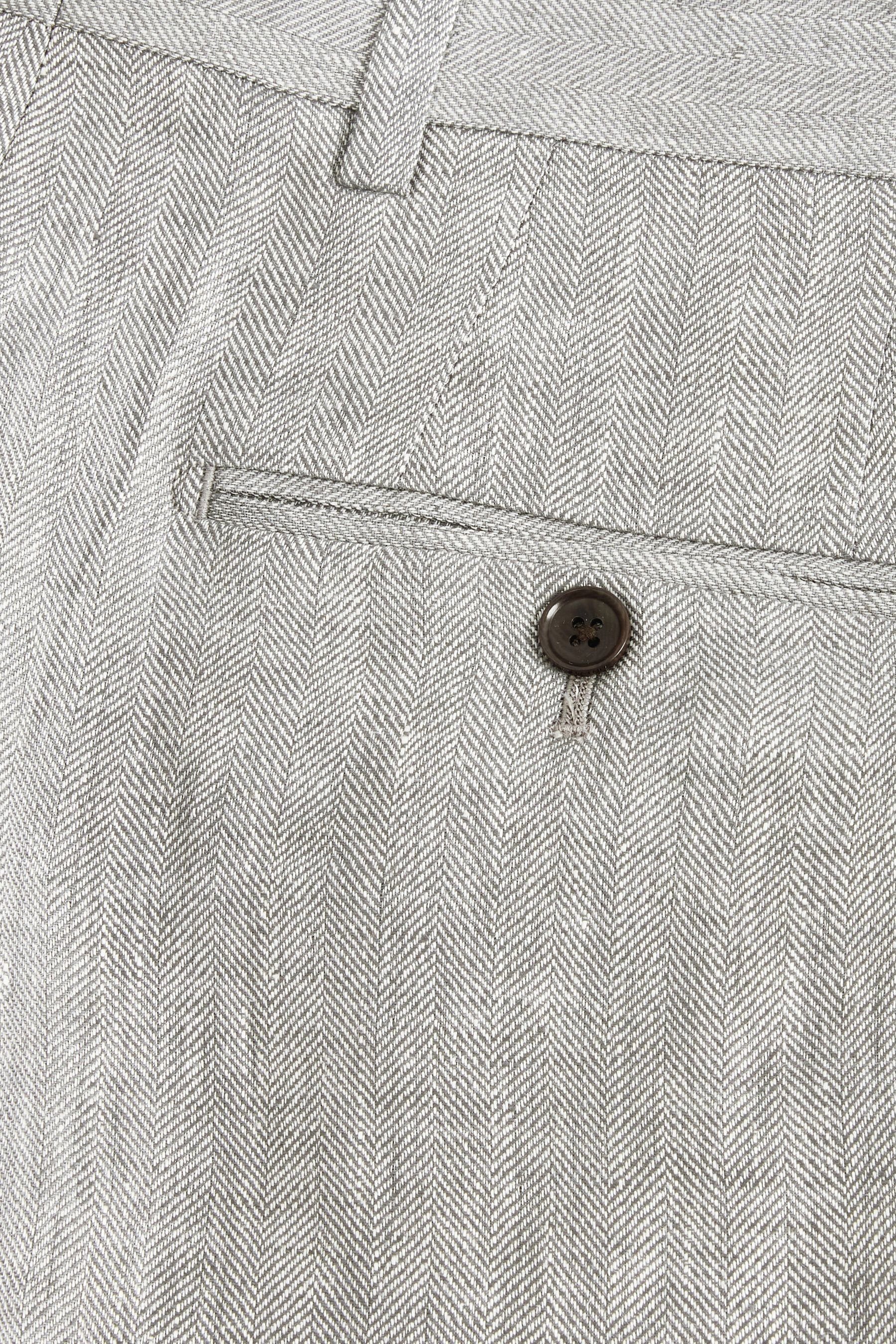 Anzughose Anzug Hose Grey Next Leinen, Fit: aus Slim (1-tlg)