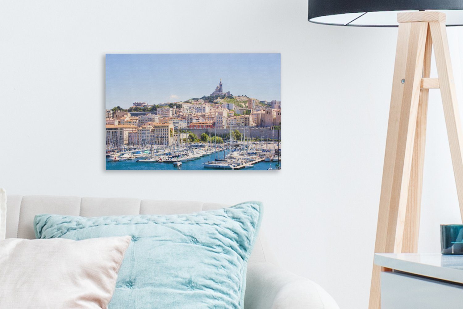 OneMillionCanvasses® Leinwandbild 30x20 Wanddeko, von Hafen (1 Leinwandbilder, Marseille, St), cm Aufhängefertig, Wandbild