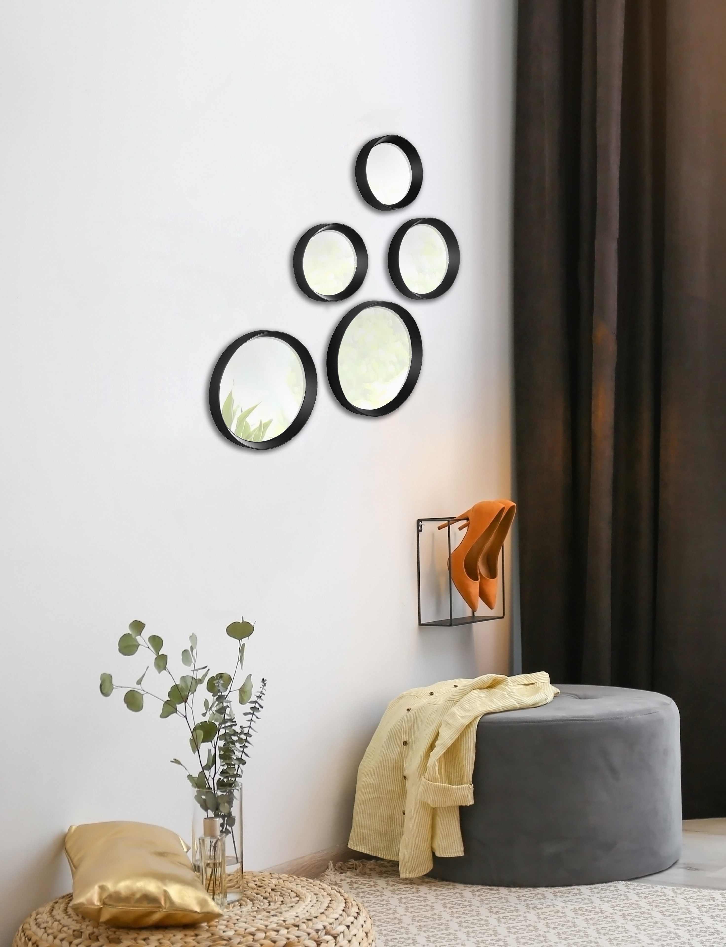 MIRRORS AND MORE Dekospiegel Vivien (Set, 5-St), Wandspiegel, rund günstig online kaufen