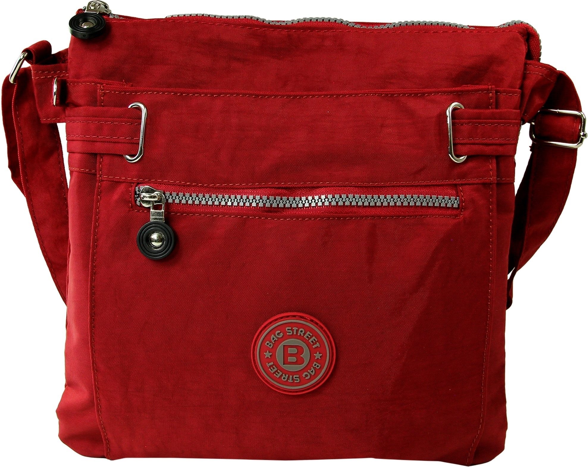BAG STREET Umhängetasche Damentasche rot Nylon Bag Street (Umhängetasche), Damen, Jugend Umhängetasche Nylon, rot ca. 26cm x ca. 27cm