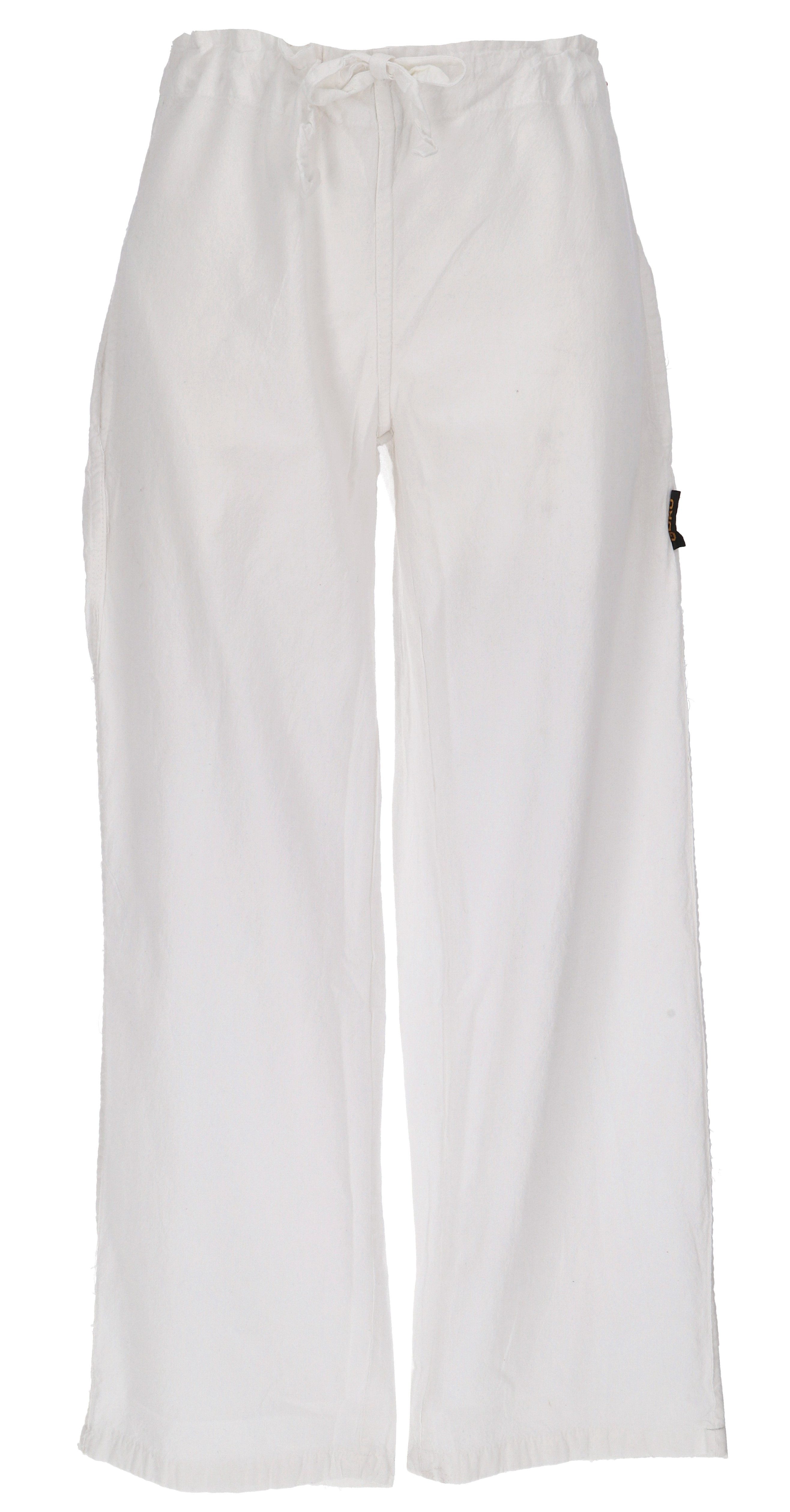 Guru-Shop Relaxhose Yogahose, Goa Hose - weiß Ethno Style, alternative Bekleidung