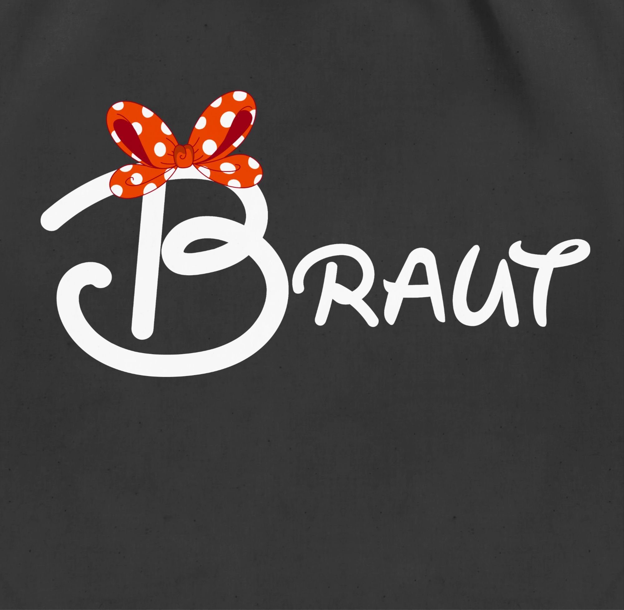 Shirtracer Turnbeutel Braut Schleife weiß, JGA Junggesellenabschied Frauen